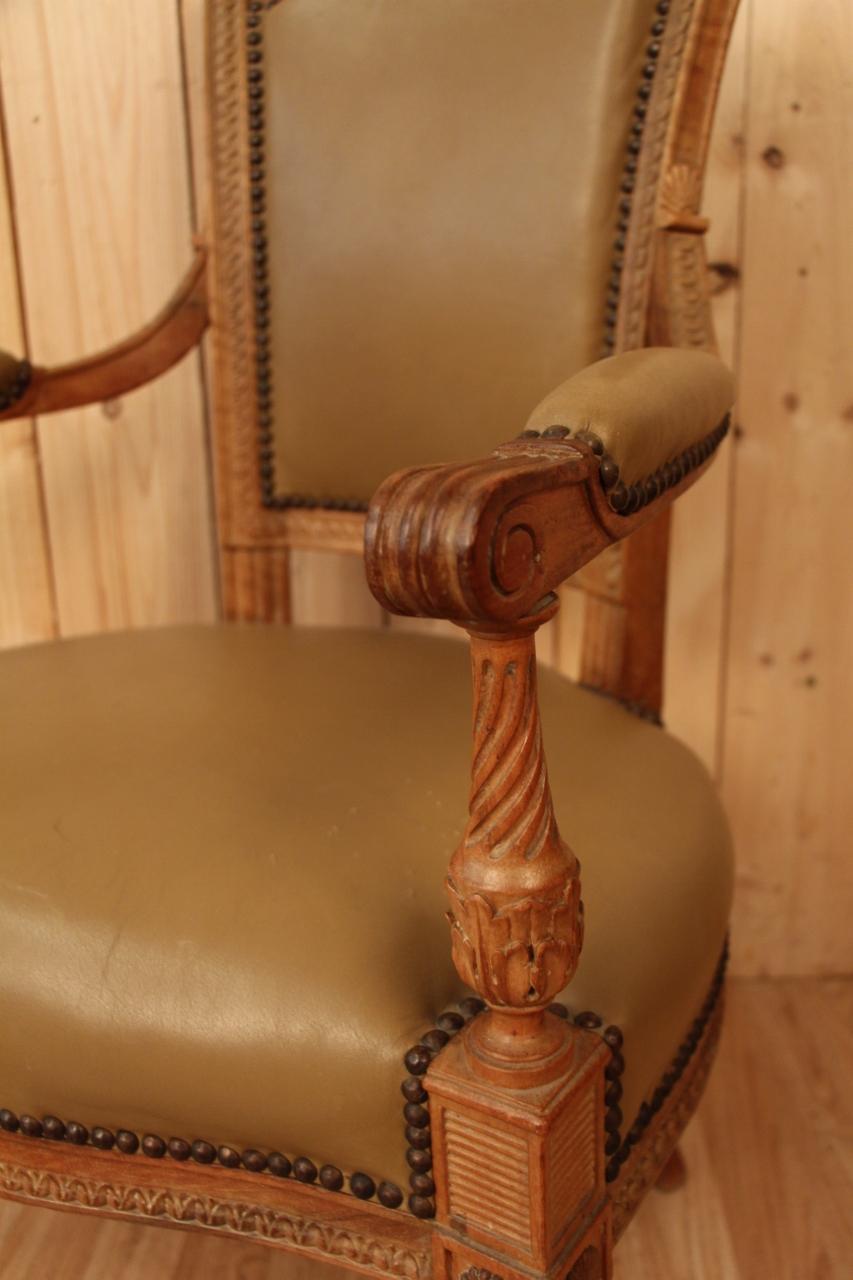 Ein Paar Sessel, Louis XVI Directoire, achtzehnteilig im Angebot 2