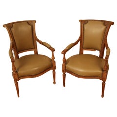 Ein Paar Sessel, Louis XVI Directoire, achtzehnteilig