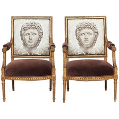 Pair of Armchairs, Louis XVI Style, France, 1870-1880