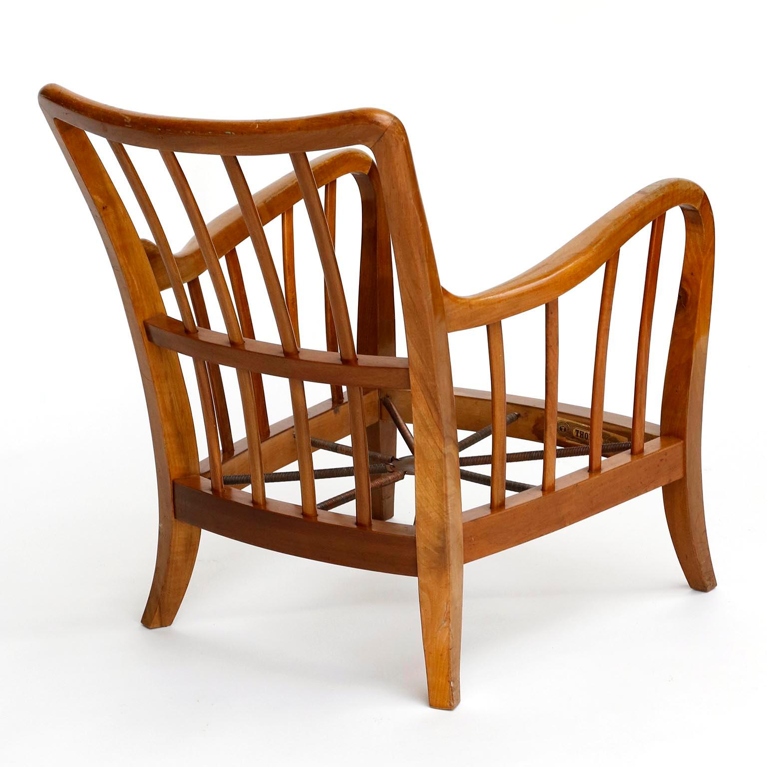 Pair of Armchairs Lounge Chairs Wood, Attributed to Josef Frank, Thonet, 1940 5