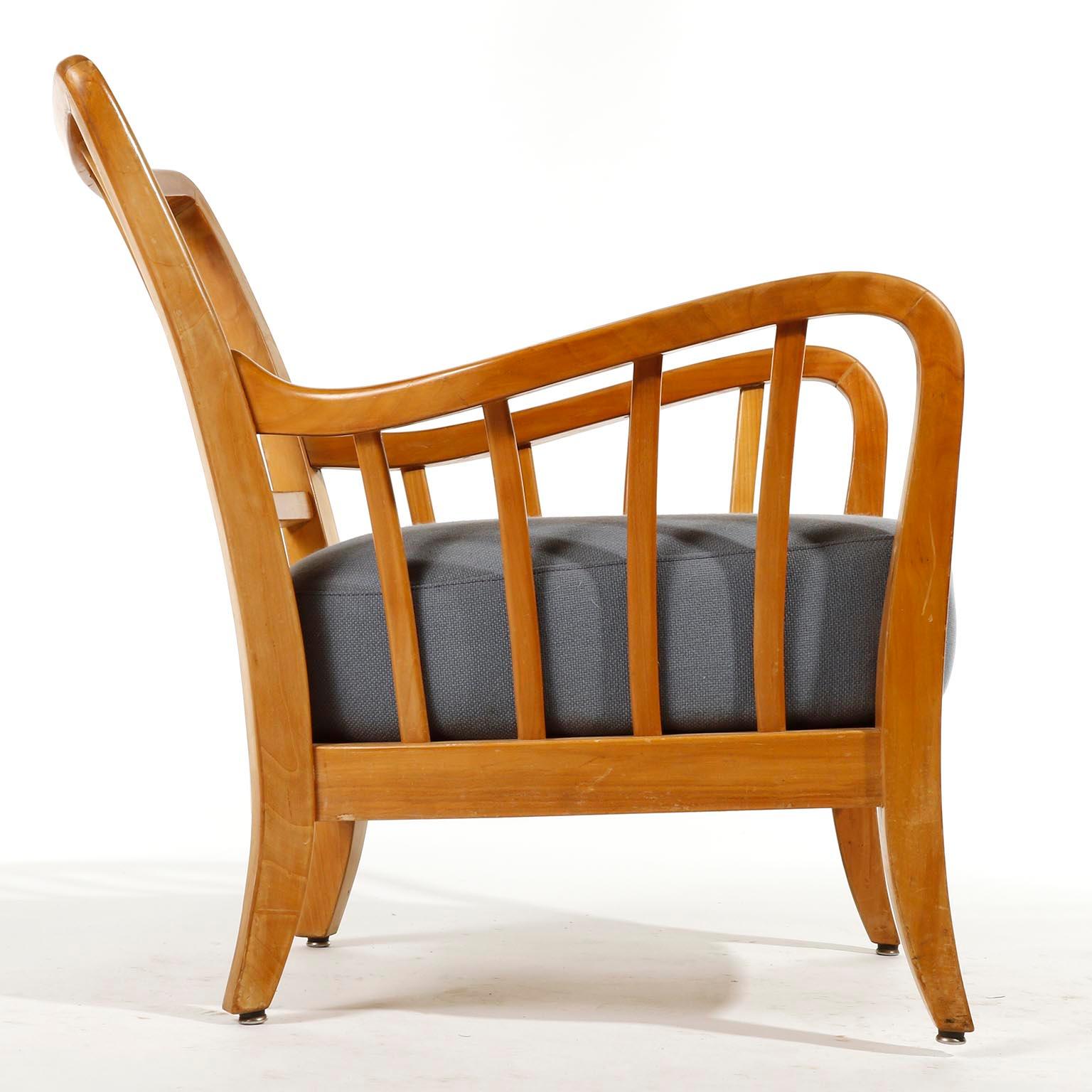 Mid-20th Century Pair of Armchairs Lounge Chairs Wood, Attributed to Josef Frank, Thonet, 1940