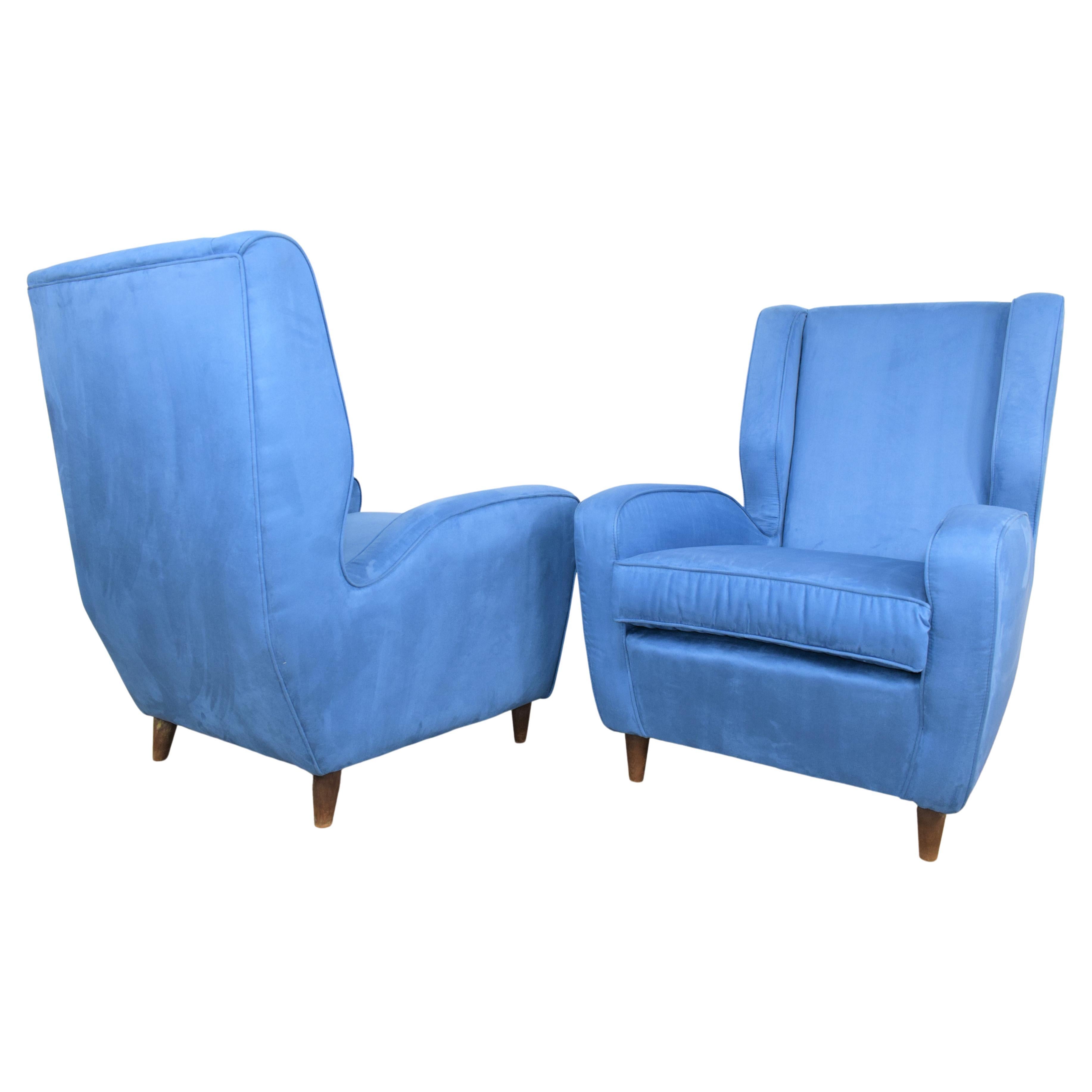 Pair of Armchairs, Melchiorre Bega Style, 1950s