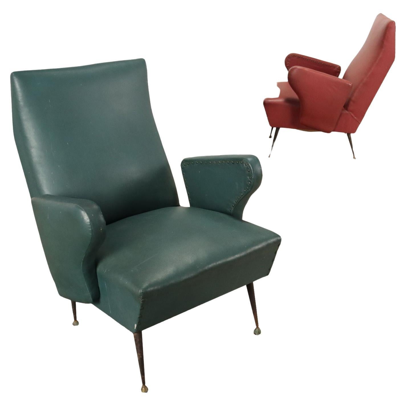 Paire de fauteuils en métal Italie des années 1950-1960