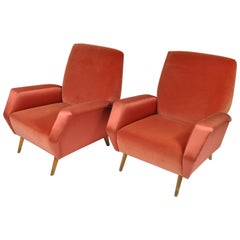 Sesselpaar, Mod. 803, entworfen von Gio Ponti, Produktion von Cassina, Italien, 1954