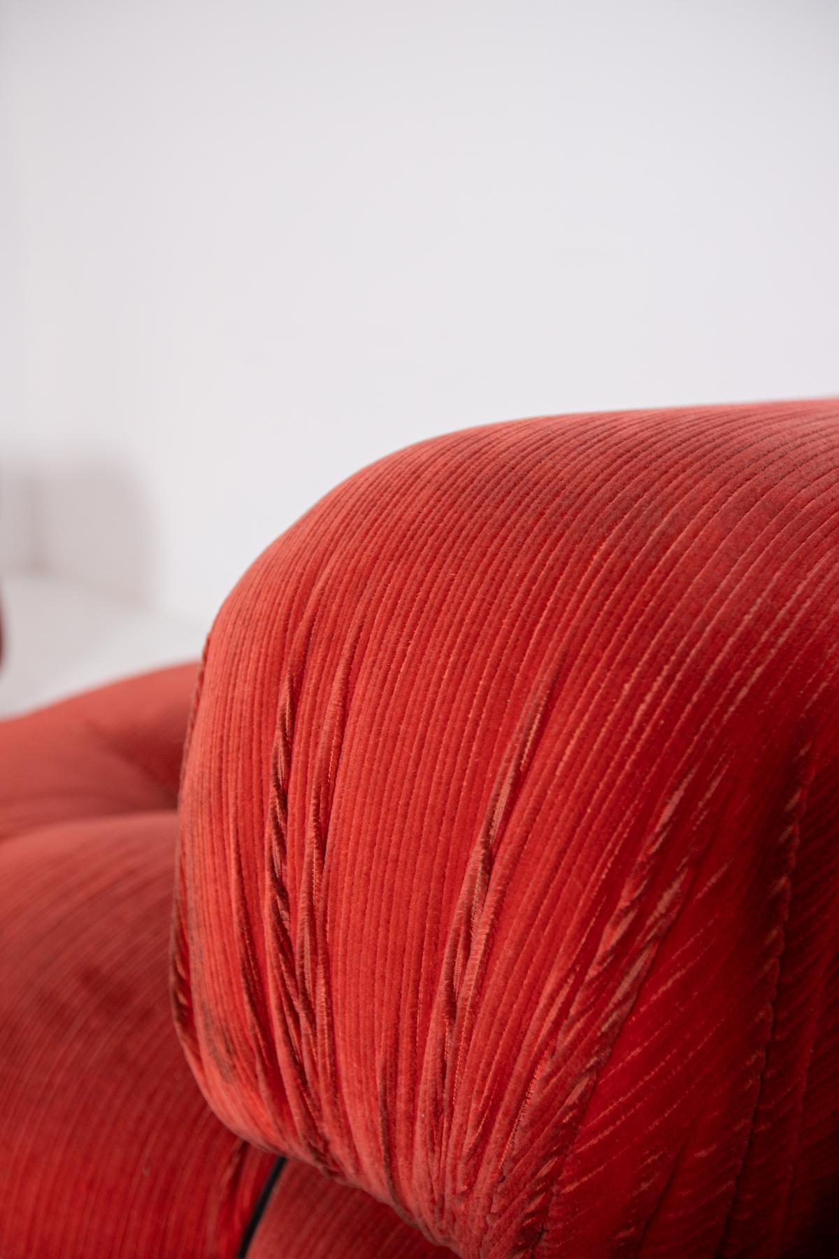 Velvet Pair of Armchairs Mod. Camaleonda by Mario Bellini for B&B Italia