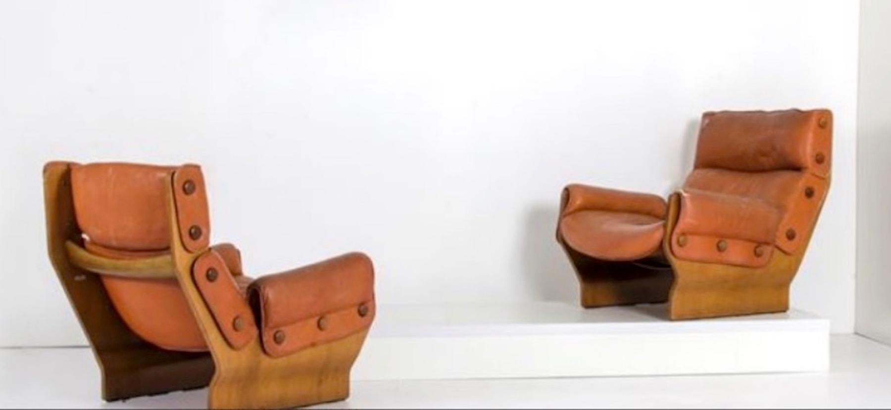 Italian Pair of Armchairs Model P110 Canada by Osvaldo Borsani, 1965-1966