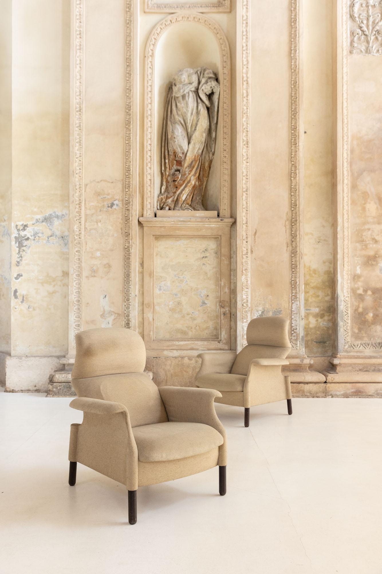 Mid-Century Modern Pair of armchairs mod. San Luca by Achille & Piergiacomo Castiglioni for Gavina