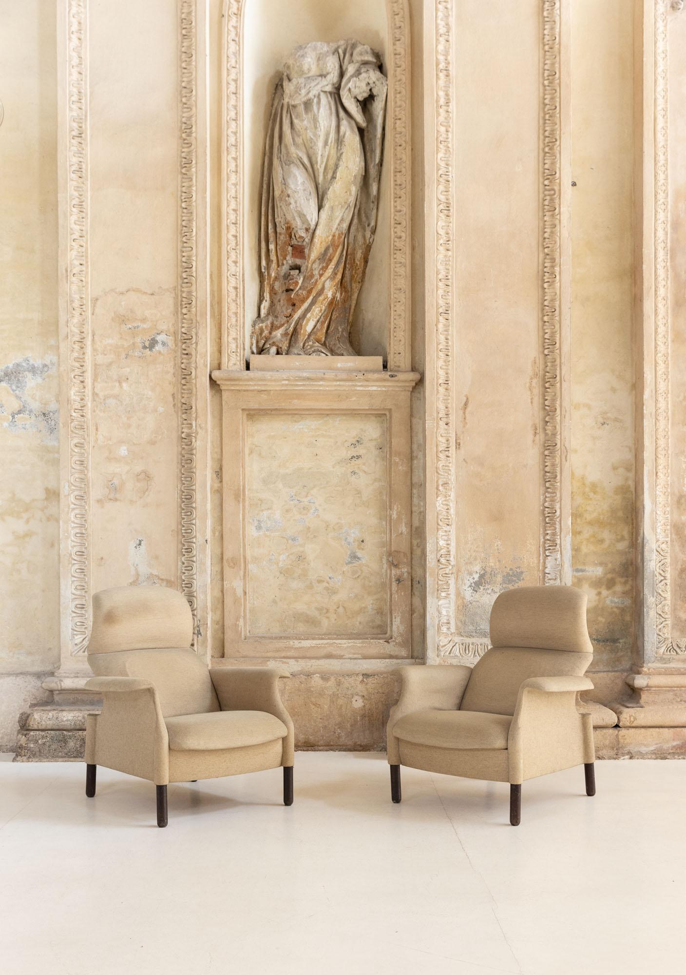 Italian Pair of armchairs mod. San Luca by Achille & Piergiacomo Castiglioni for Gavina