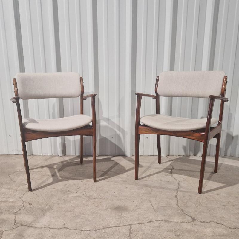 Scandinavian Modern Pair of armchairs model 49 by Erik Buch for Oddense Mobelfabrik, Denmark, 1960's