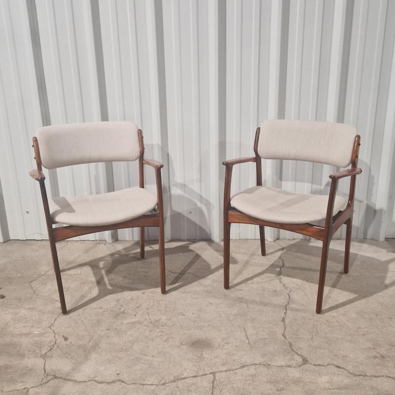 Danish Pair of armchairs model 49 by Erik Buch for Oddense Mobelfabrik, Denmark, 1960's