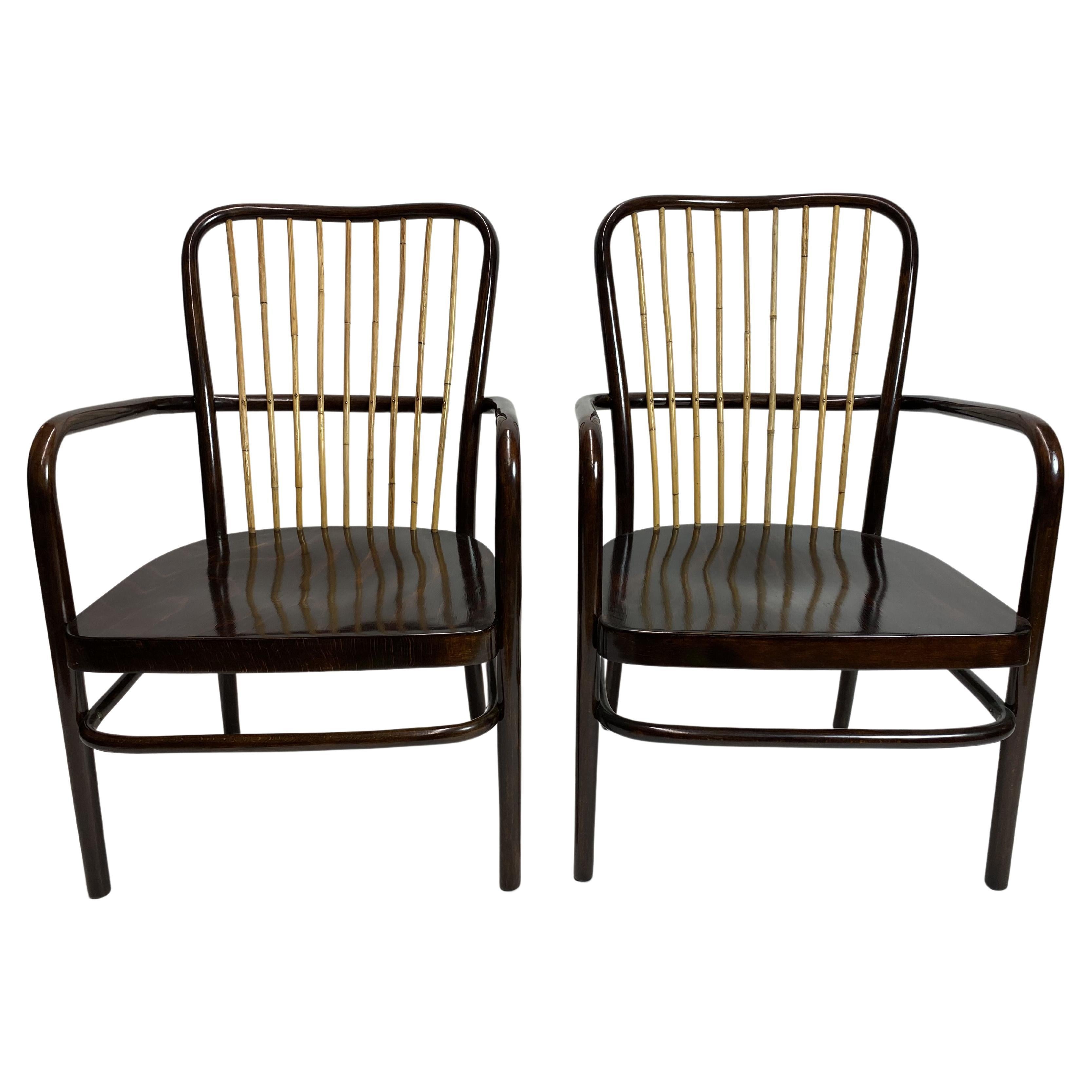 Pair of armchairs model A413F by Josef Frank for Thonet-Mundus For Sale
