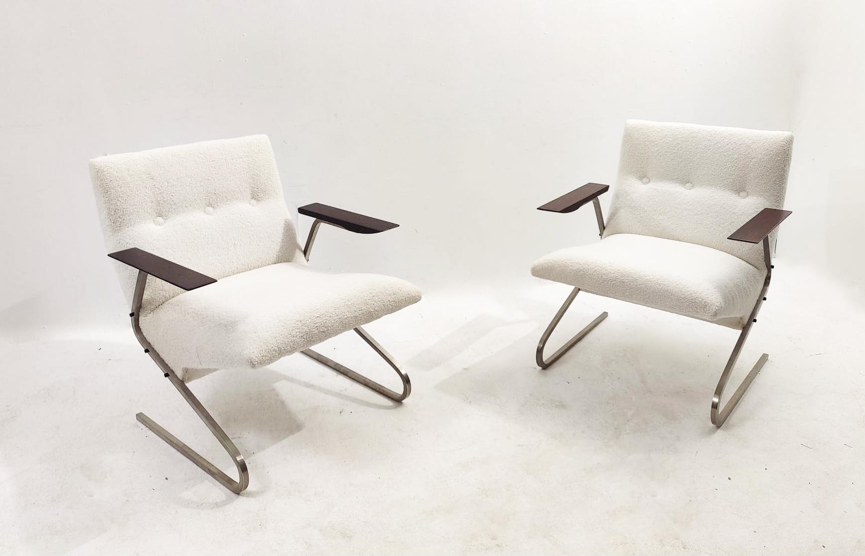 Pair of Armchairs Model ‘Cantilever’ by George Van Rijck for Beaufort, 1960s 4