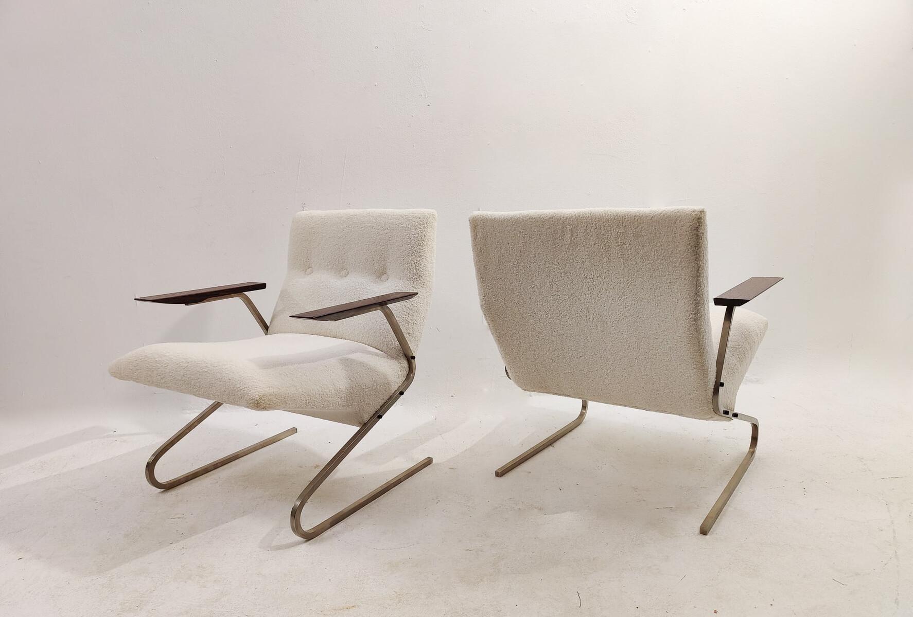 Mid-20th Century Pair of Armchairs Model ‘Cantilever’ by George Van Rijck for Beaufort, 1960s