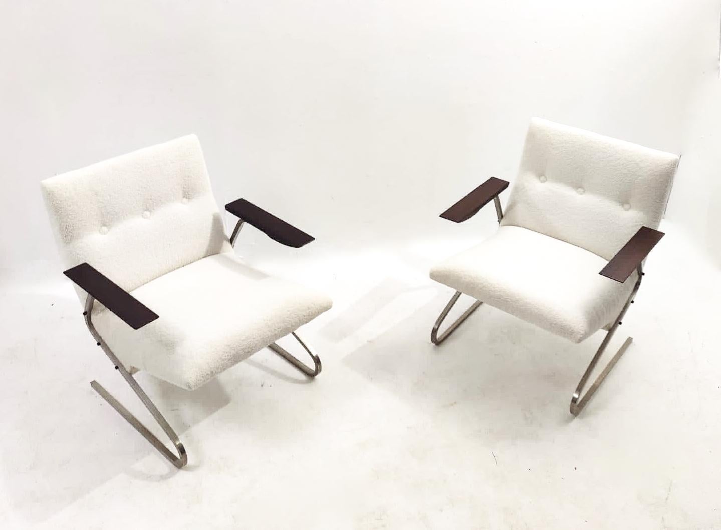 Pair of Armchairs Model ‘Cantilever’ by George Van Rijck for Beaufort, 1960s 2