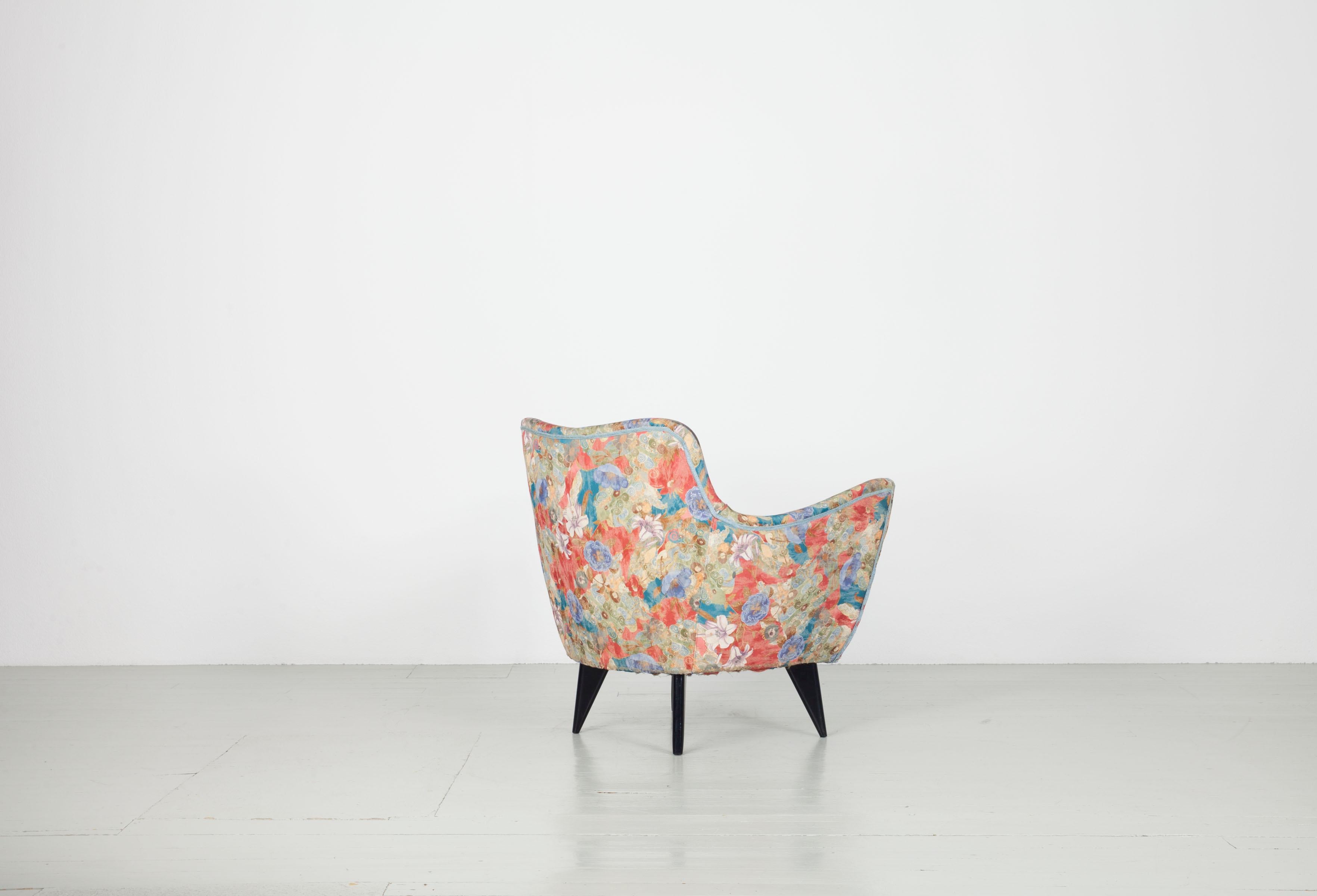 Fabric Pair of Armchairs Model 