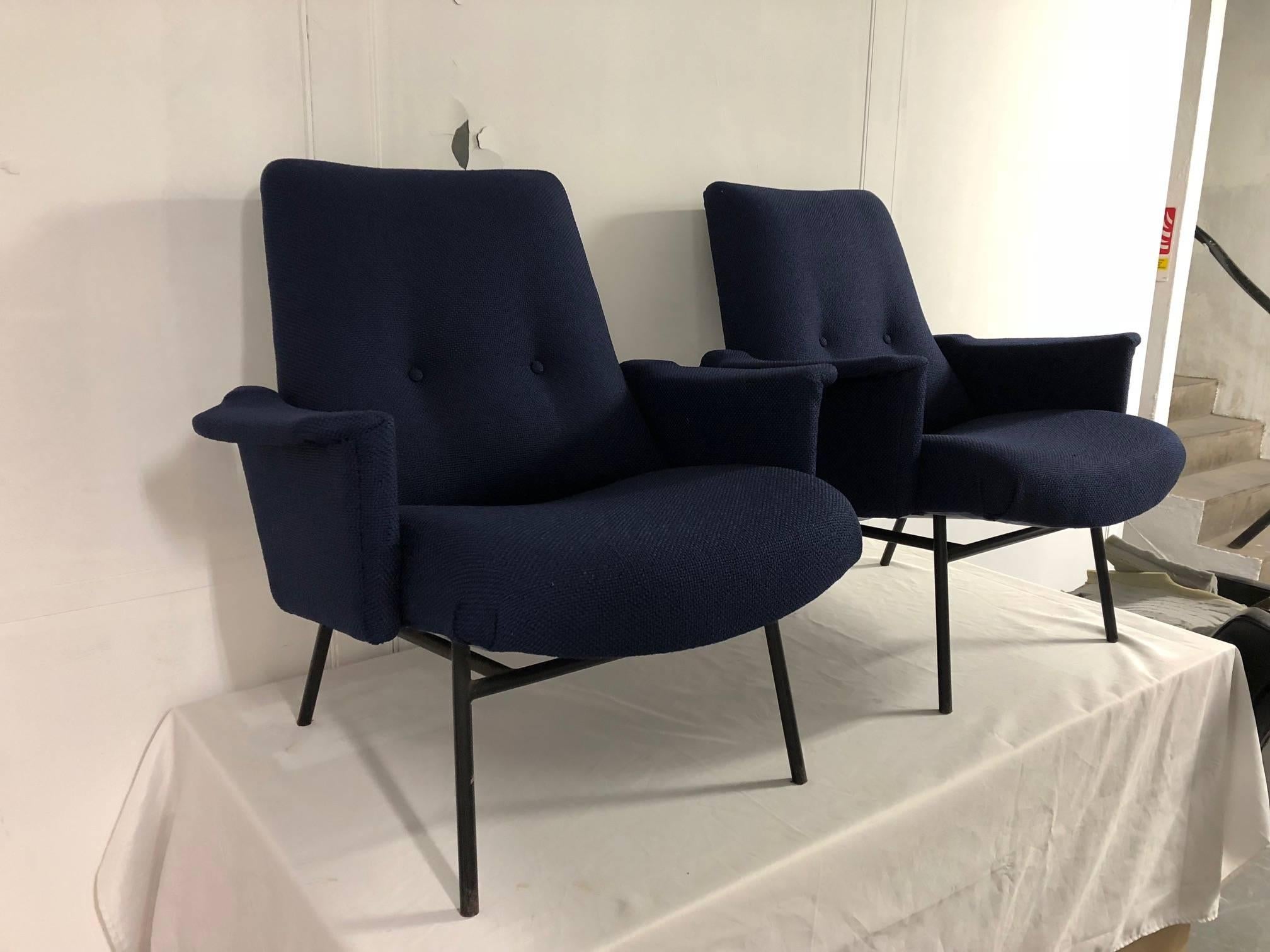 French Pair of Armchairs Model SK660 by Pierre Guariche