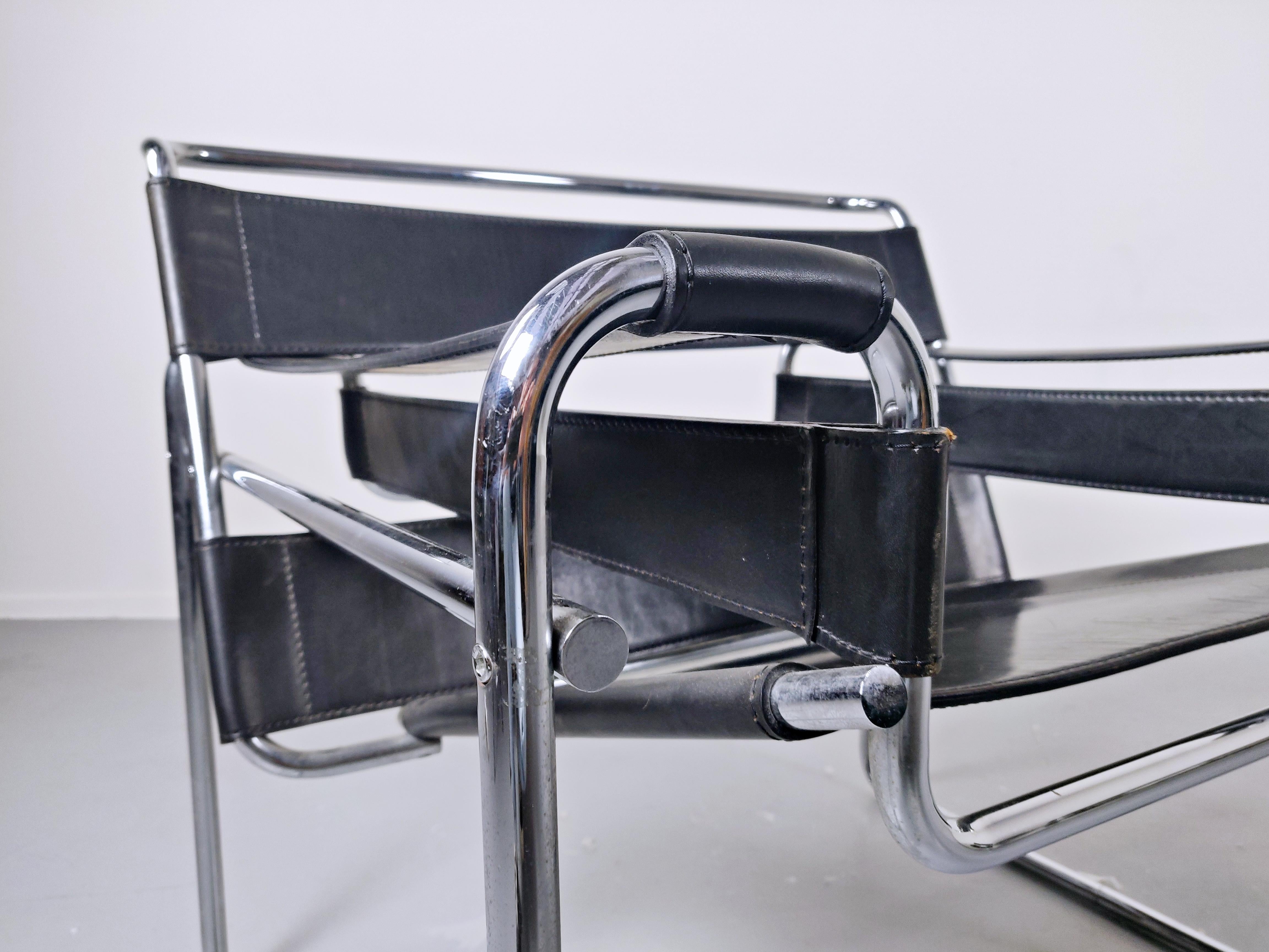 Pair of Mid-Century Modern Armchairs Model Wassily by Marcel Breuer 2