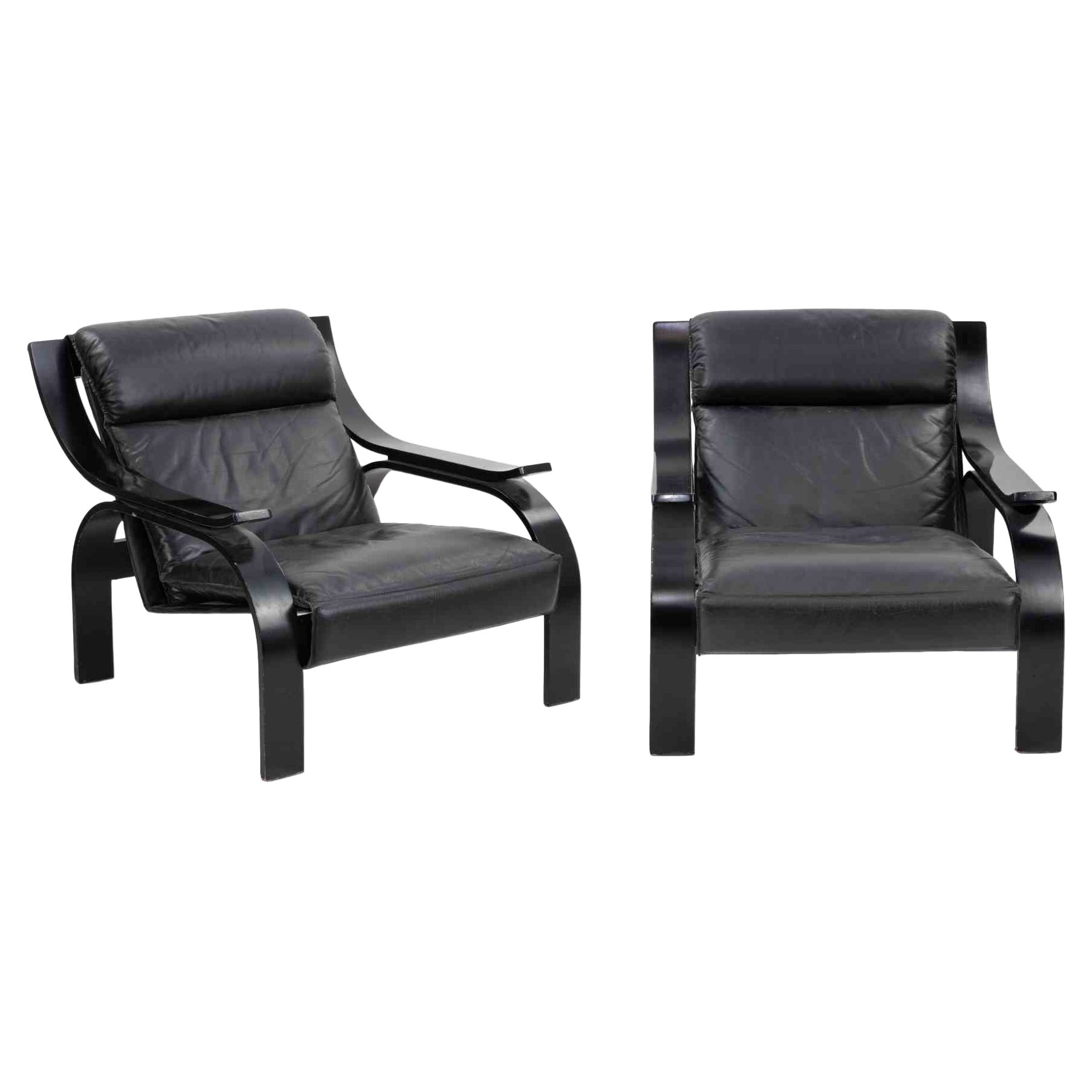 Pair of Armchairs Model "Woodline" by Marco Zanuso for Arflex, Italy 1964