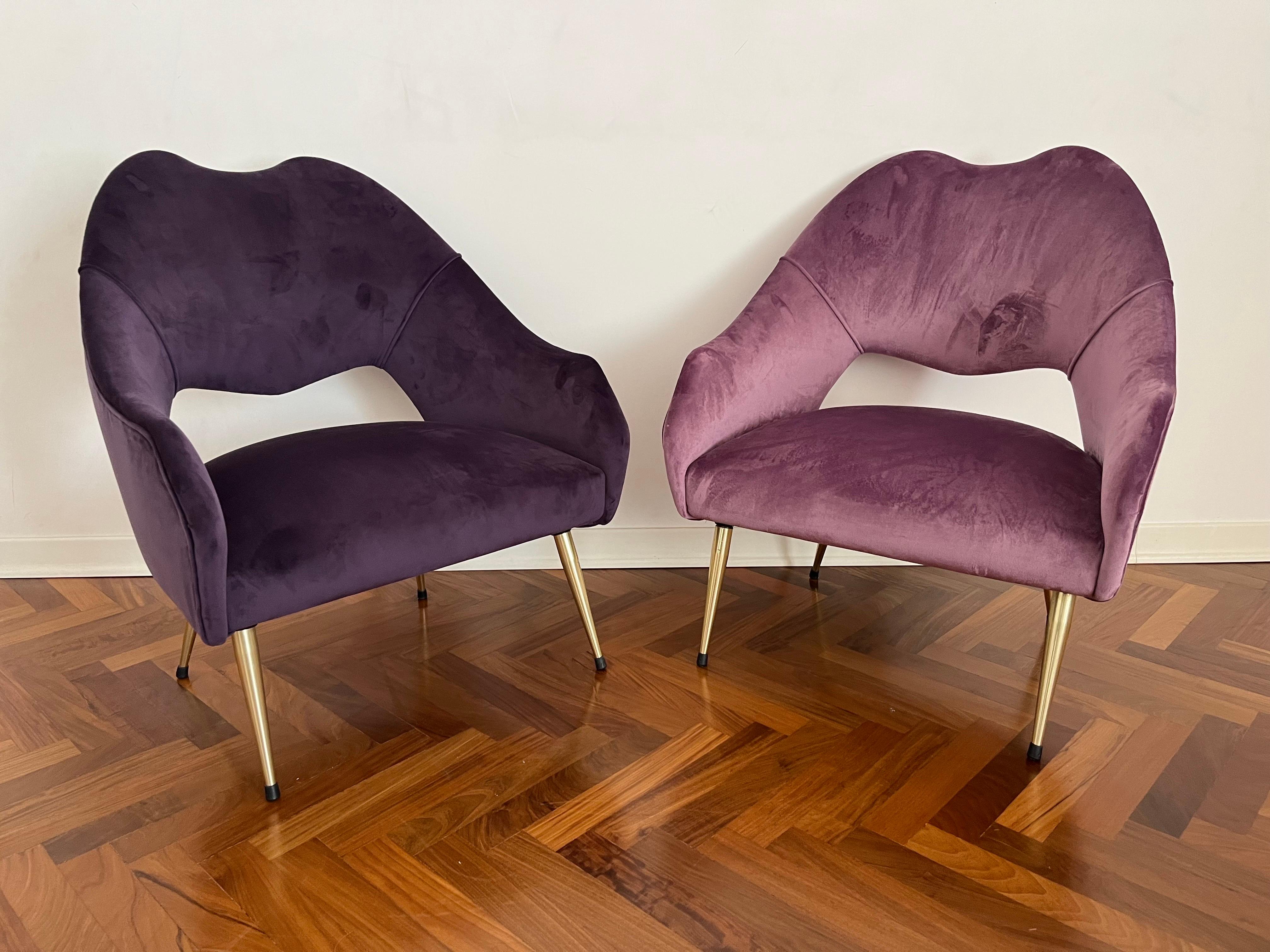 Pair of Armchairs “Mr & Mrs” Top Vintage Design 1960s  In Good Condition In Foggia, FG