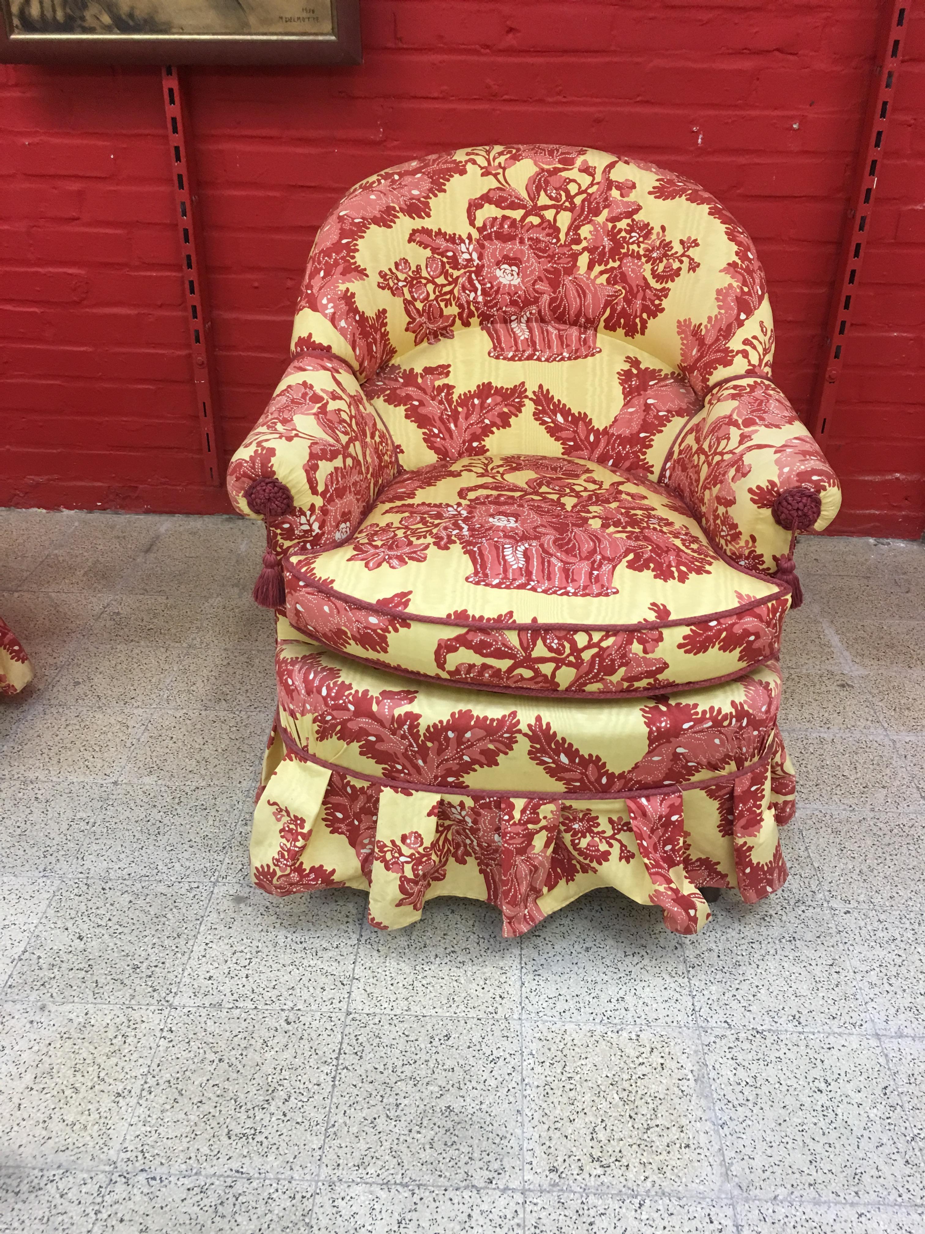 Français Paire de fauteuils Napoléon III, entièrement refaits en vente