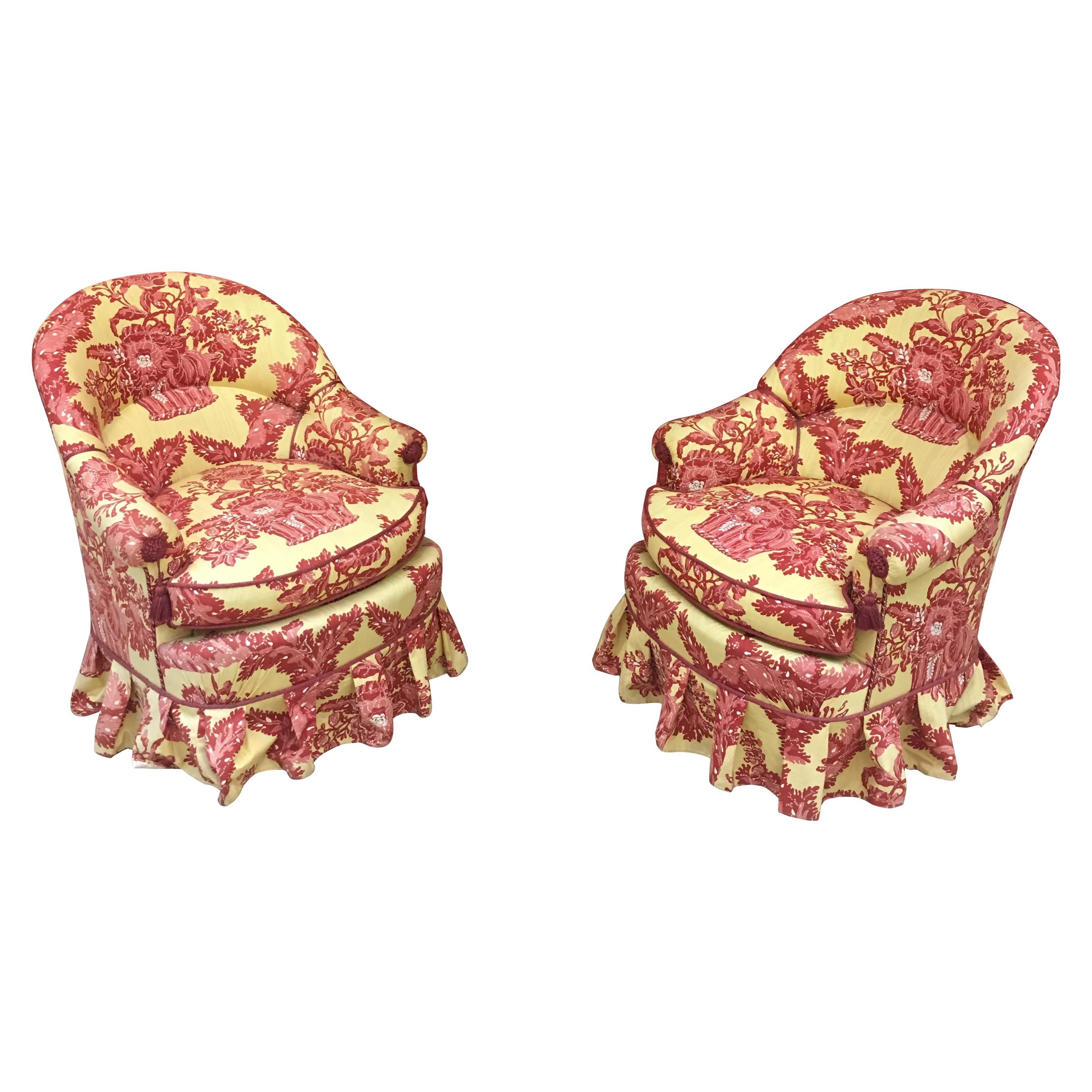 Pair of Armchairs Napoleon III, Completely Redone For Sale