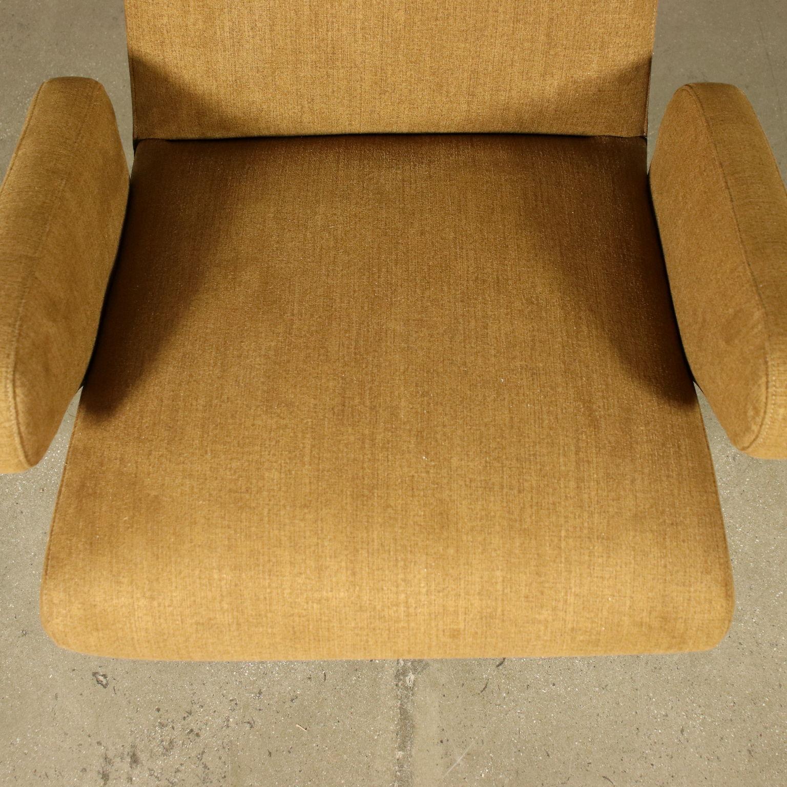Pair of Armchairs Nino Zoncada Foam Fabric Metal, Italy, 1950s In Excellent Condition In Milano, IT