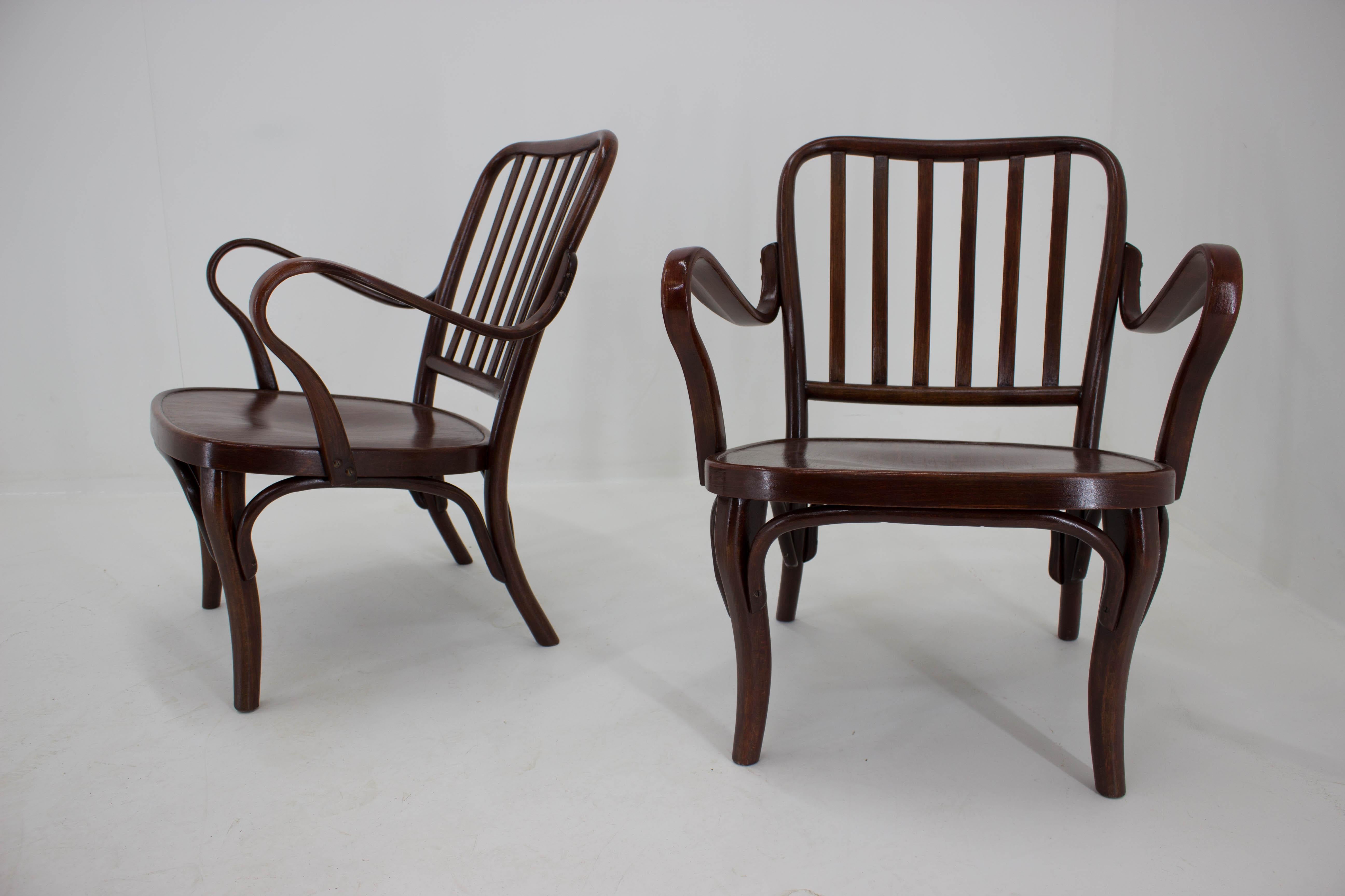 Pair of Armchairs No. 752 by Josef Frank for Thonet, 1930s 5