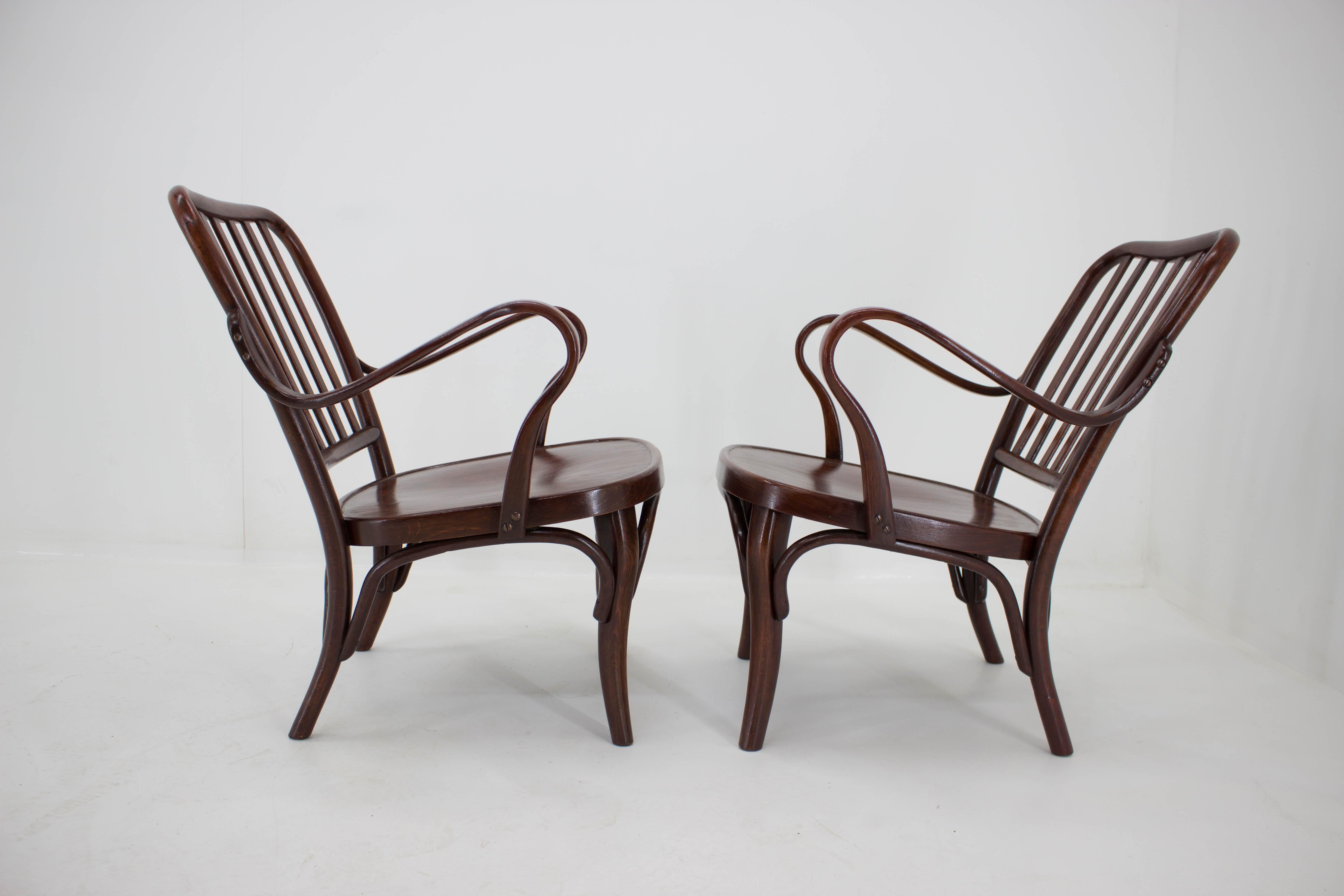 Czech Pair of Armchairs No. 752 by Josef Frank for Thonet, 1930s