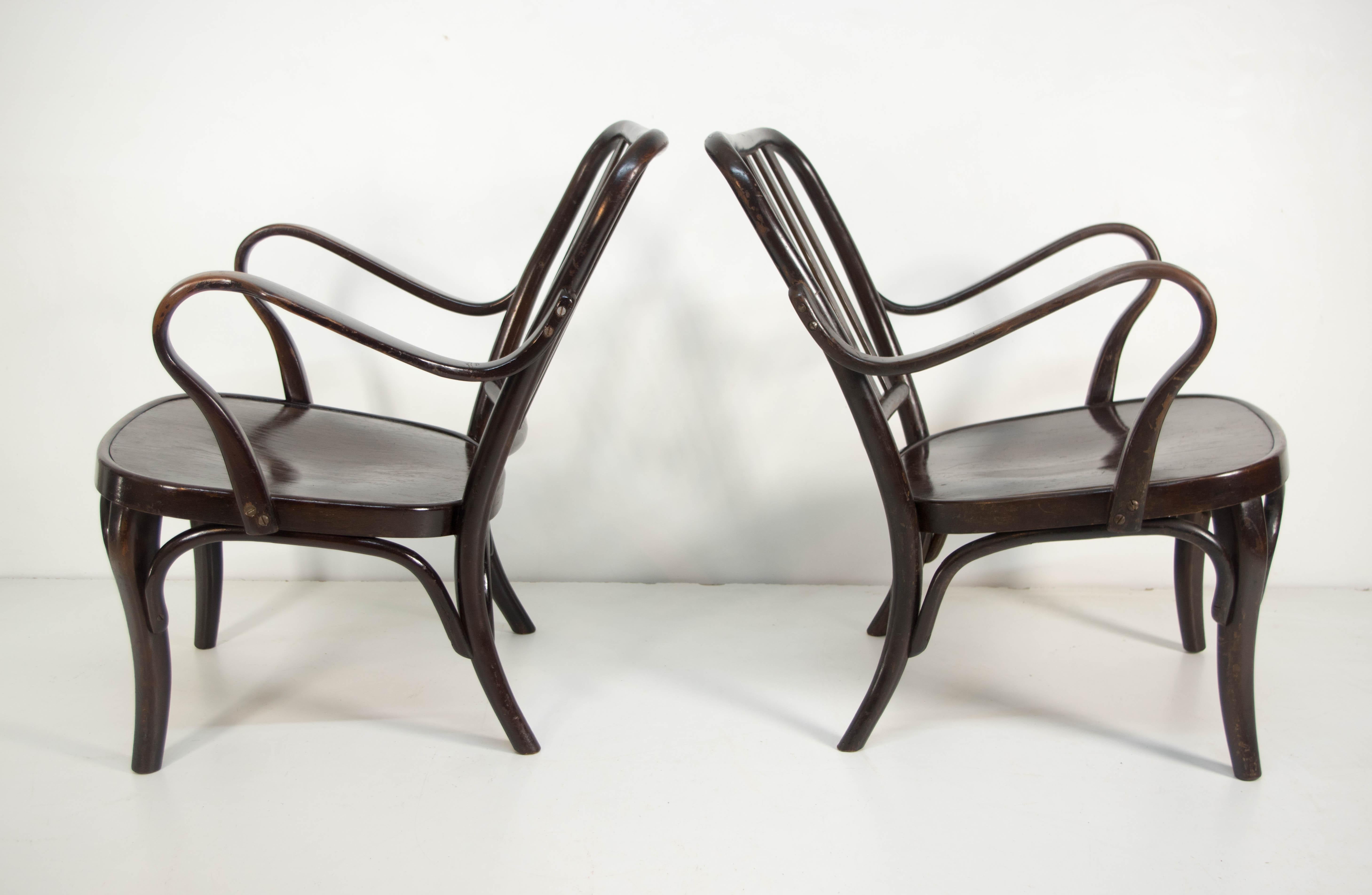 Metà XX secolo Coppia di poltrone n. 752 di Josef Frank per Thonet, anni '30 in vendita