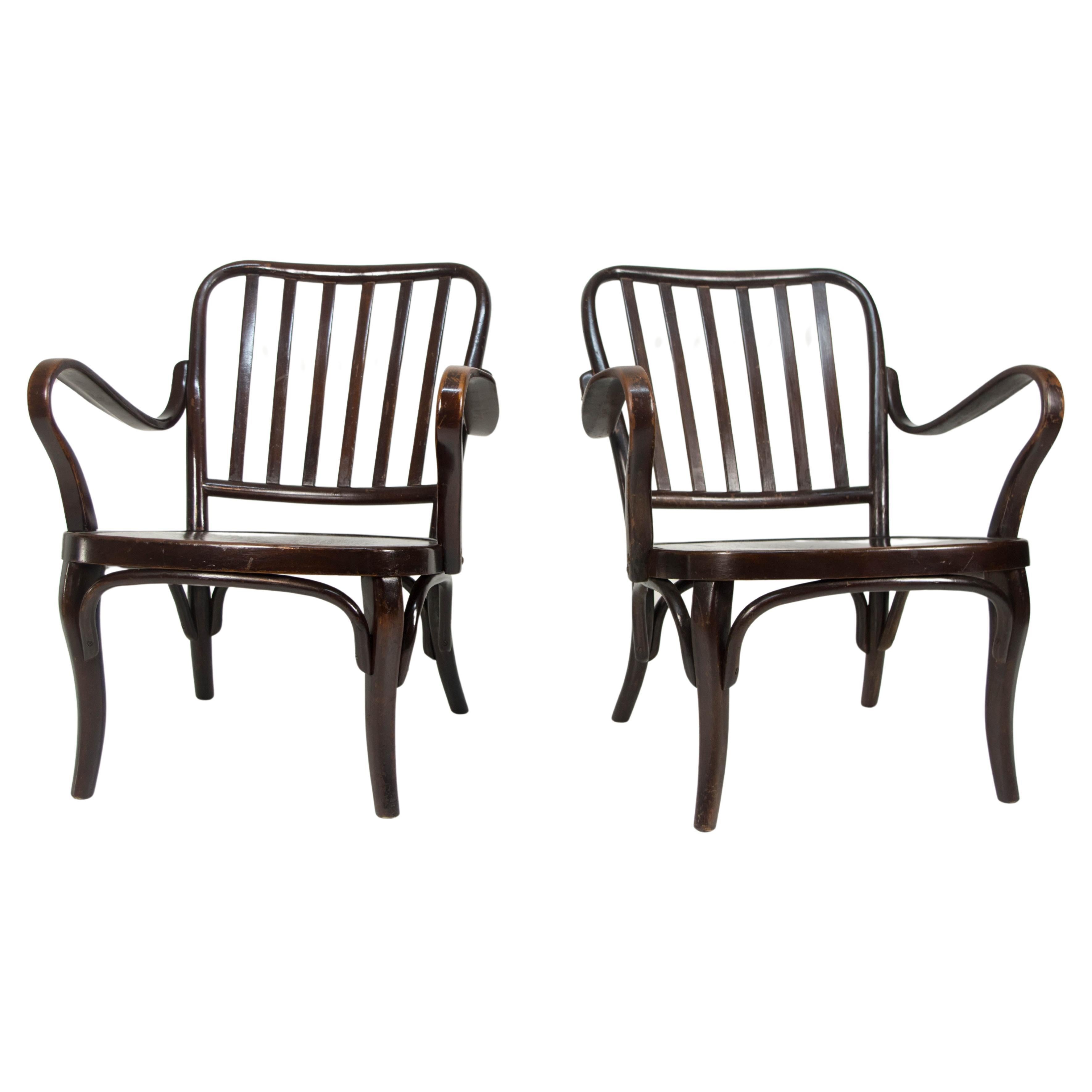 Pair of Armchairs No. 752 by Josef Frank for Thonet, 1930s