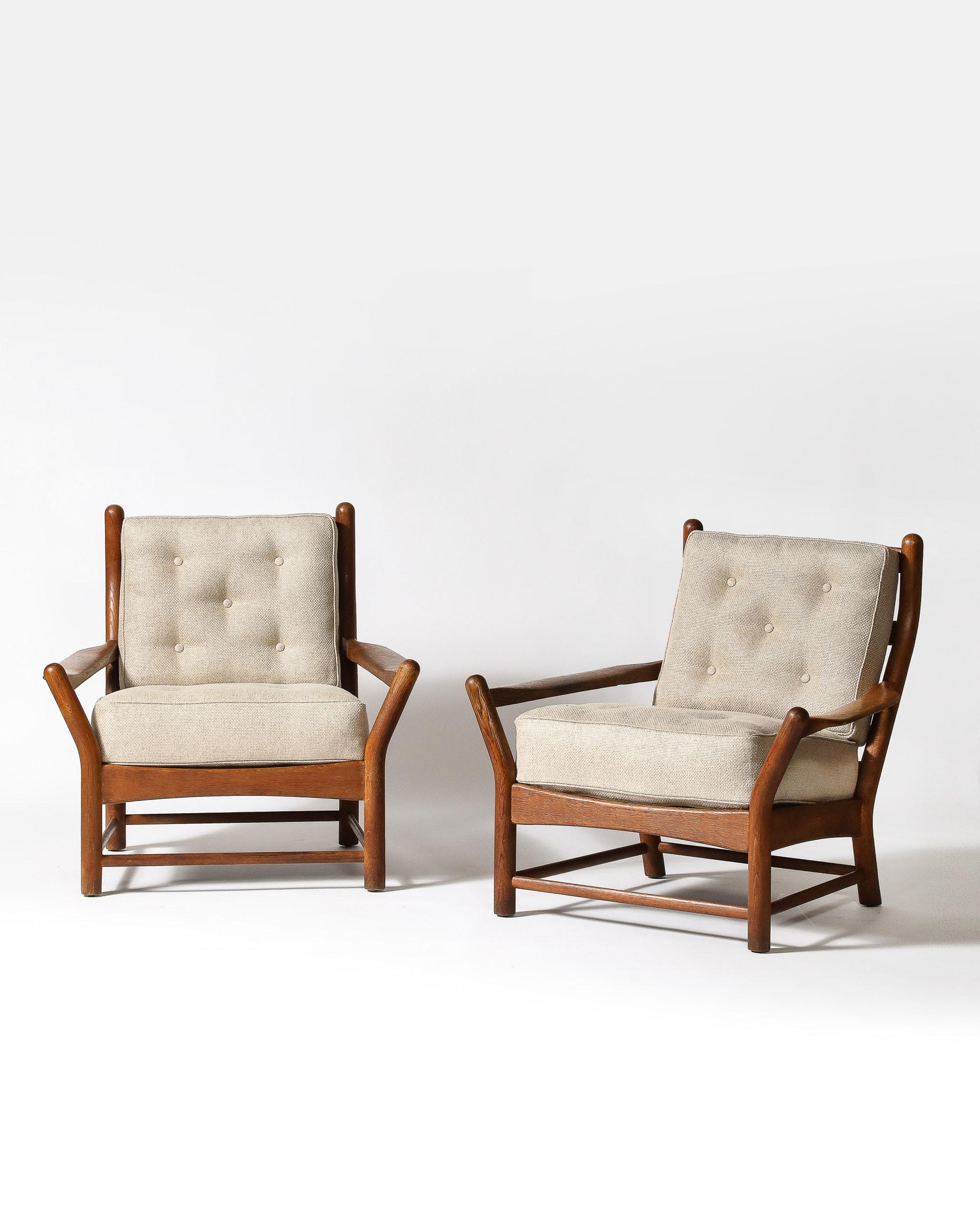 20th Century Pair of Armchairs Oak France, c. 1950 For Sale