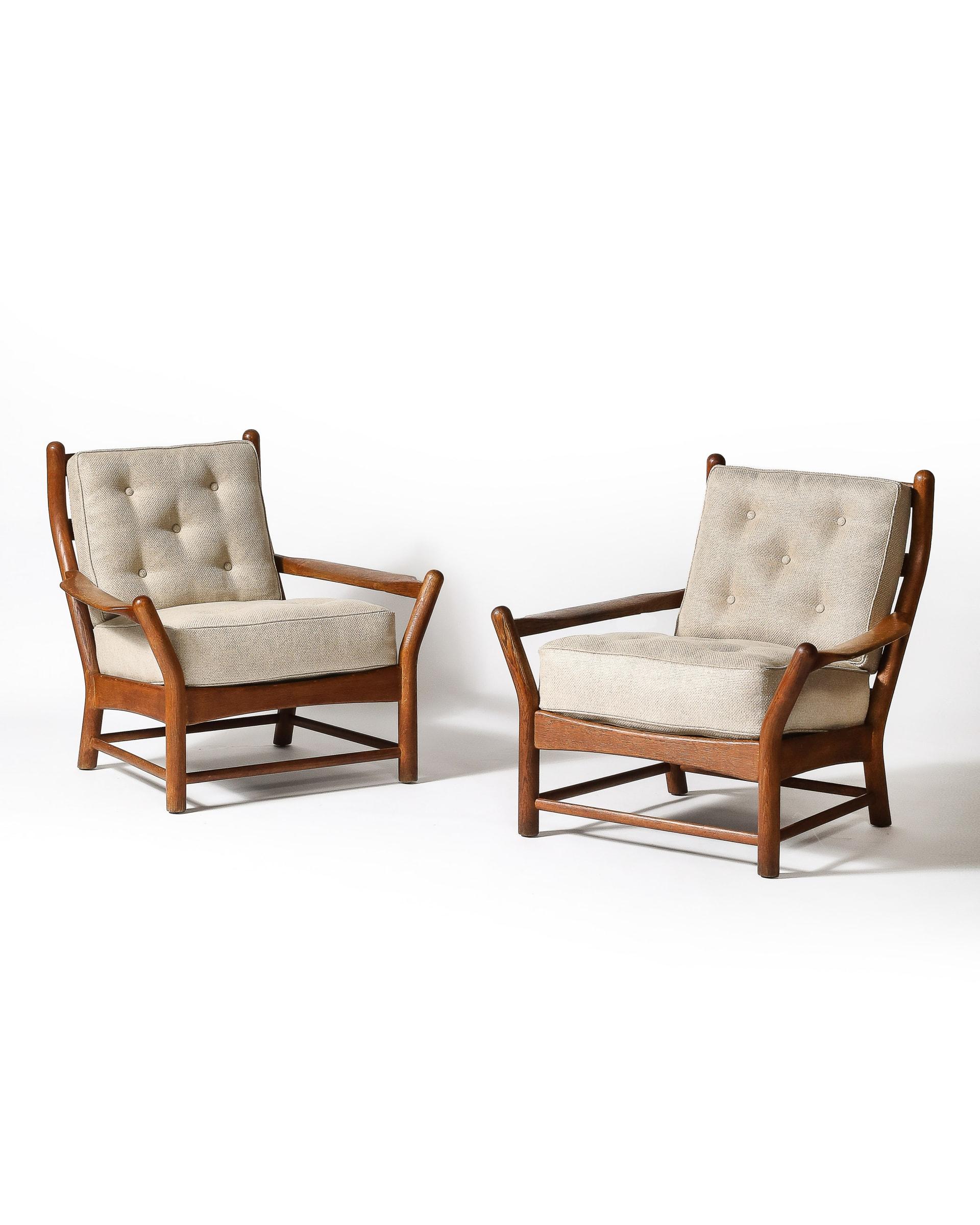 Pair of Armchairs Oak France, c. 1950 For Sale 1
