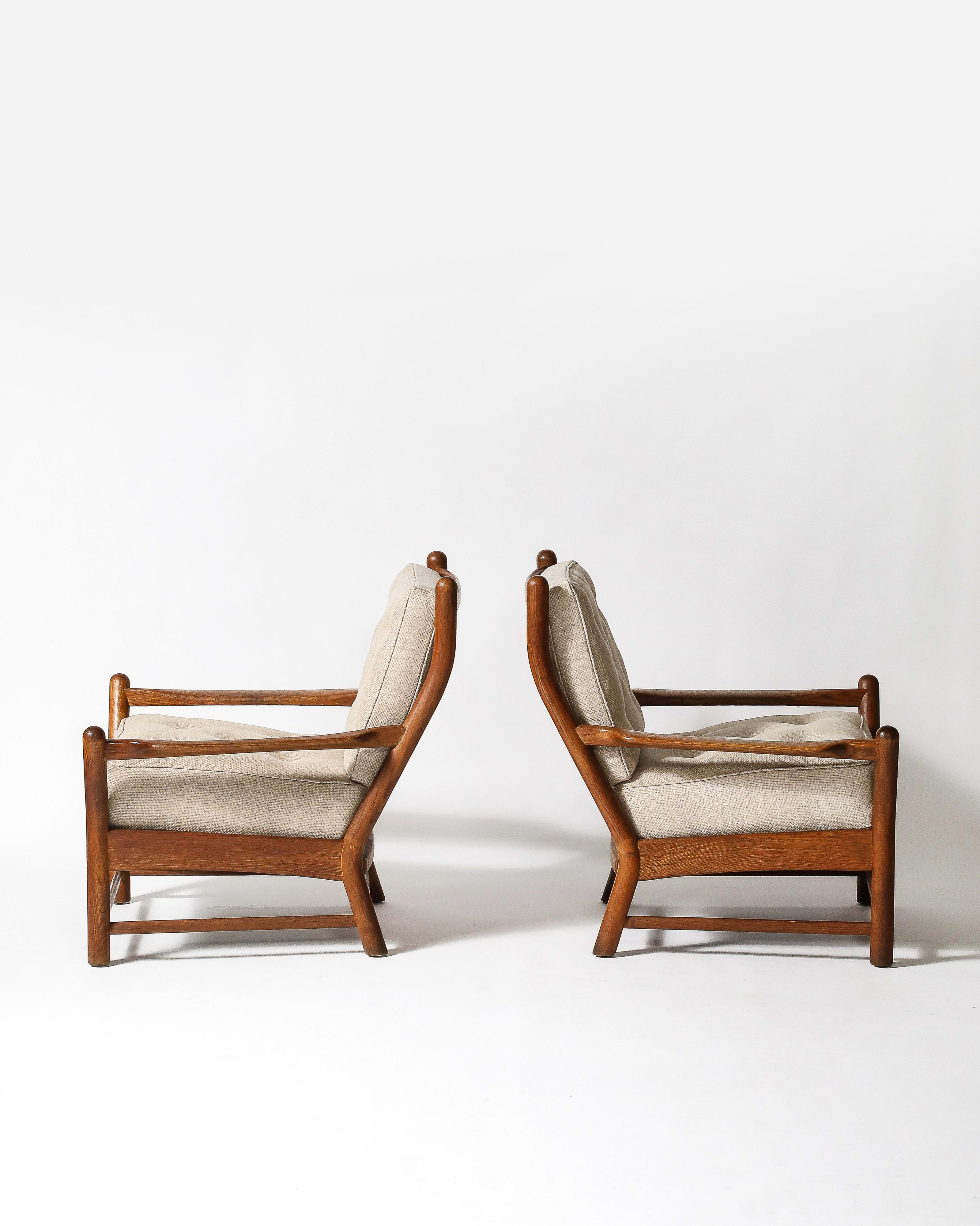 Pair of Armchairs Oak France, c. 1950 For Sale 3
