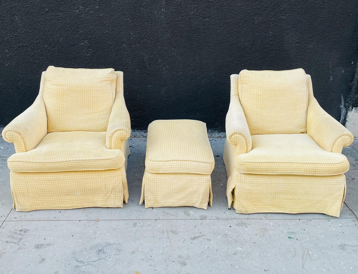 Pair of Armchairs & Ottoman by A. Rudin of Los Angeles 3