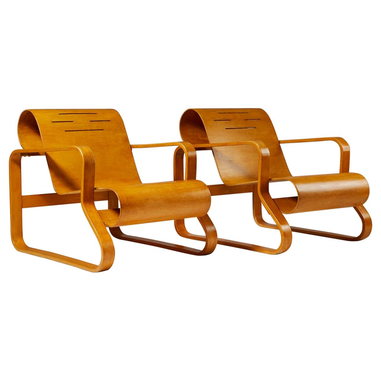 Pair of Armchairs Paimio Number 41 Designed by Alvar Aalto for Artek, Finland