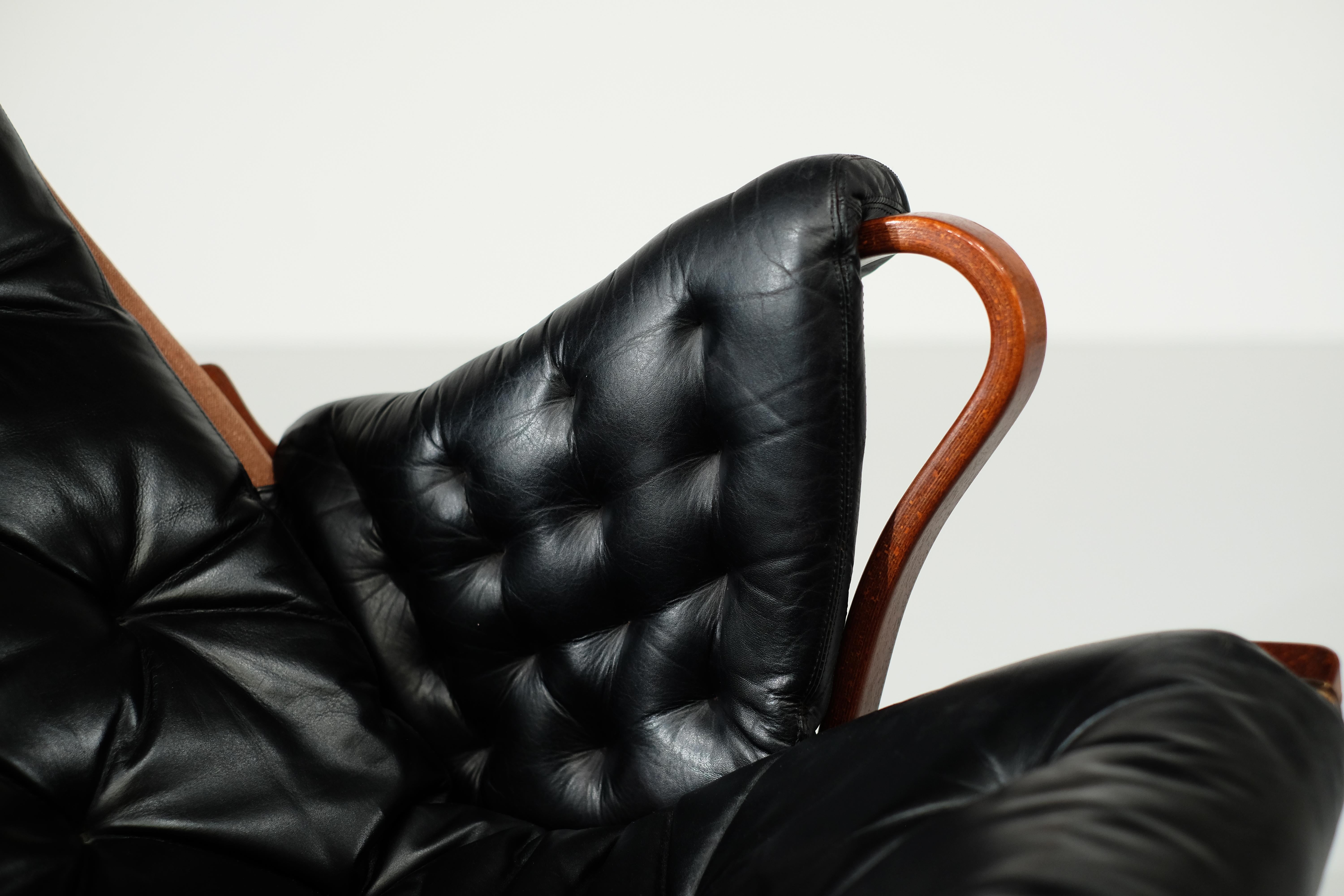 Leather Pair of Armchairs 