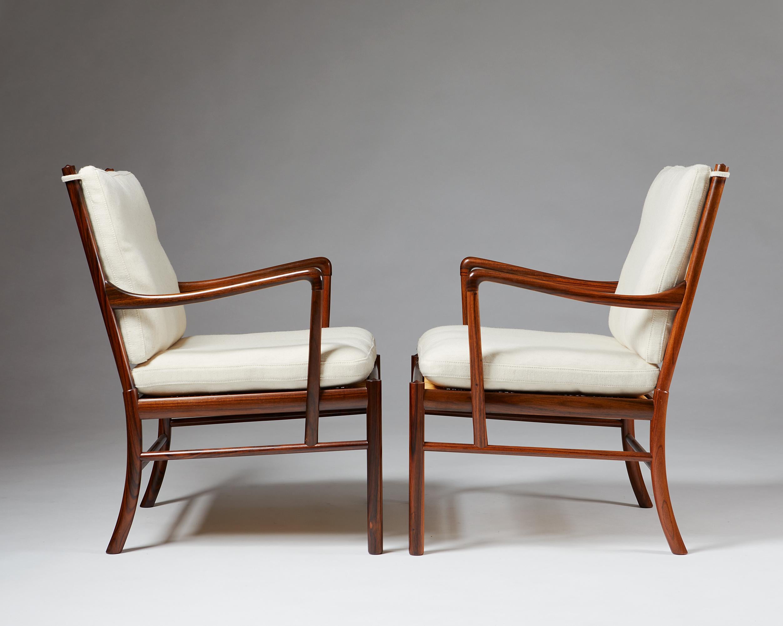 Danish Pair of Armchairs, PJ 149, “Colonial”, Designed by Ole Wanscher for P. Jeppesen