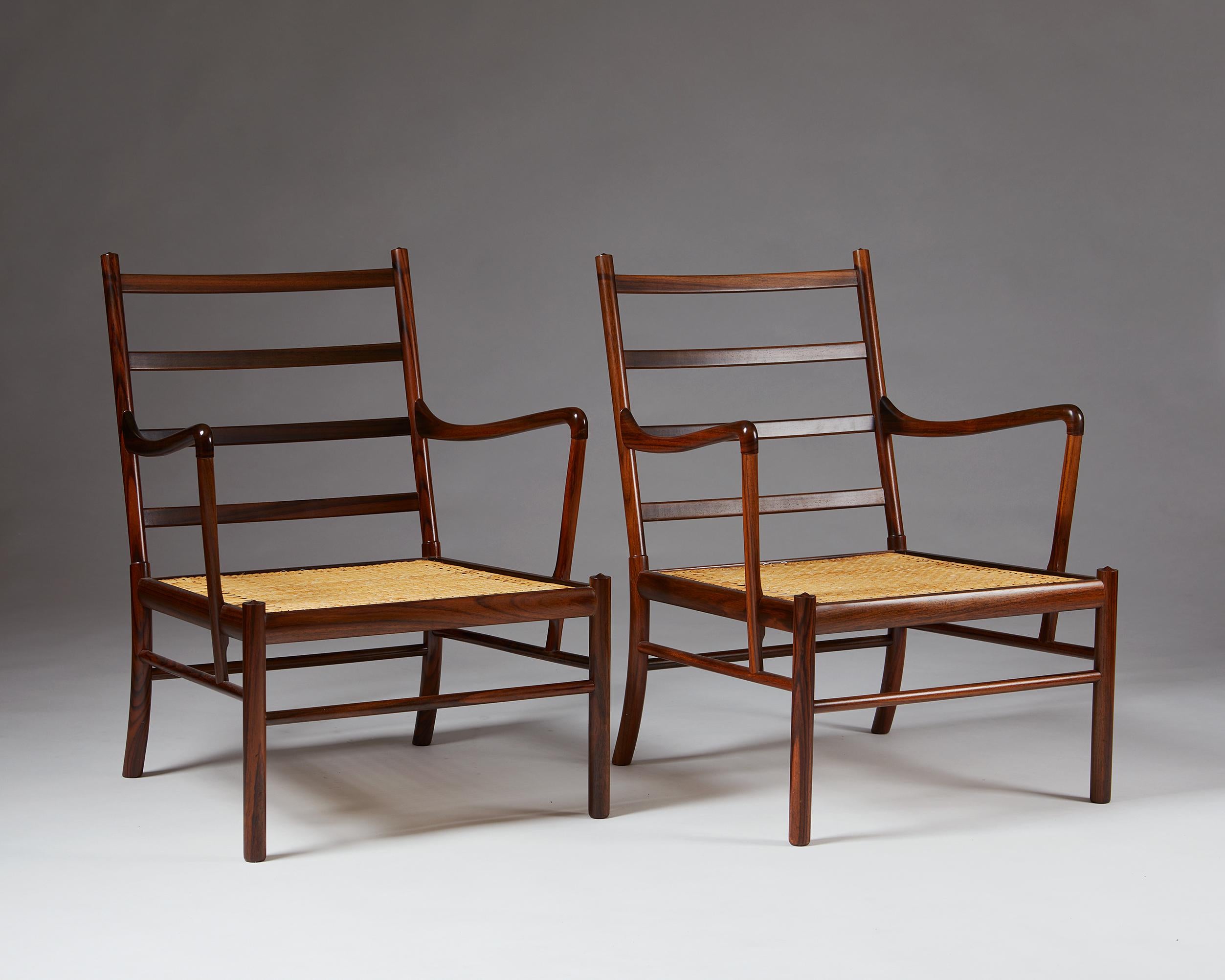 Mid-20th Century Pair of Armchairs, PJ 149, “Colonial”, Designed by Ole Wanscher for P. Jeppesen
