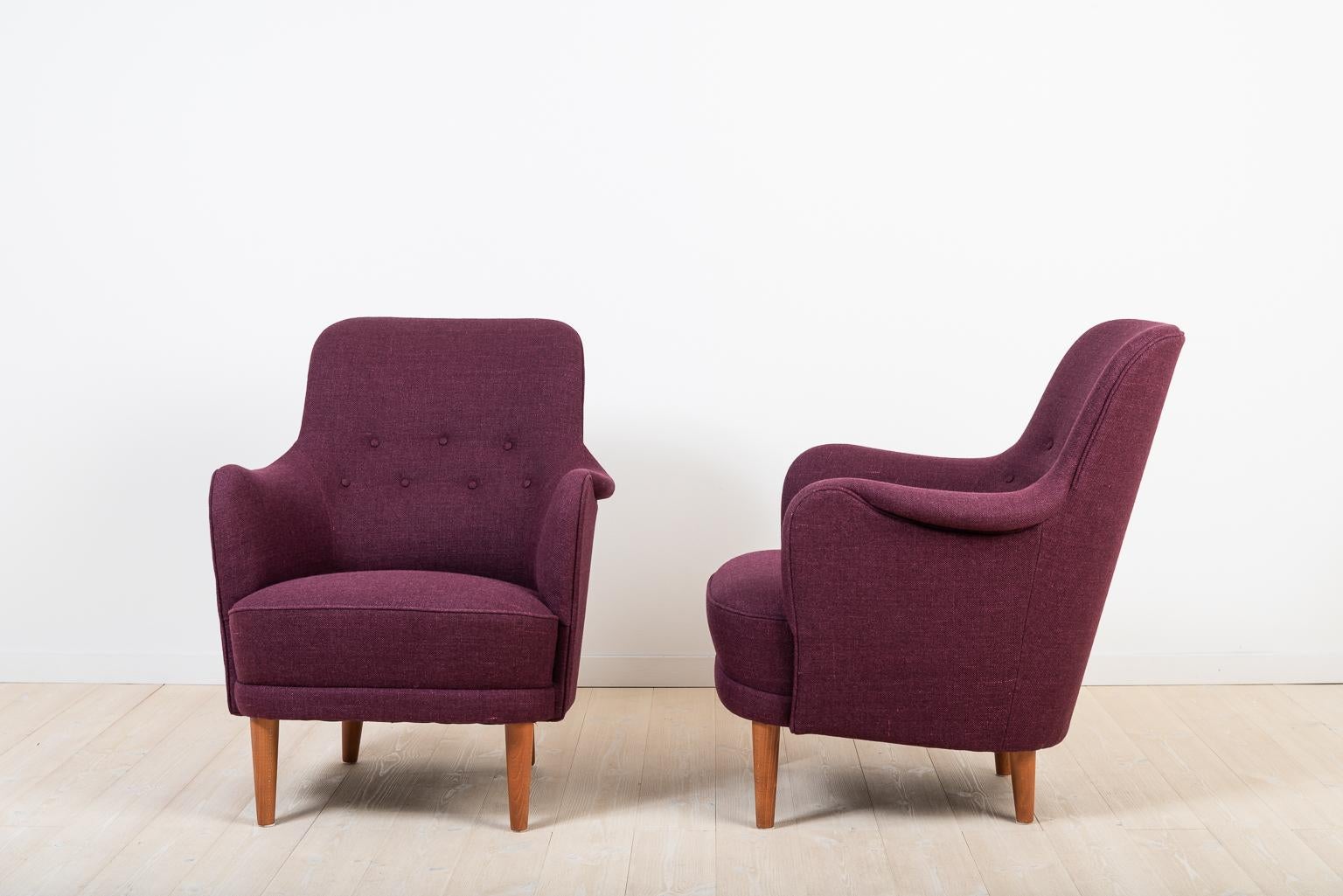 Pair of Armchairs “Samsas” Designed by Carl Malmsten In Excellent Condition In Kramfors, SE