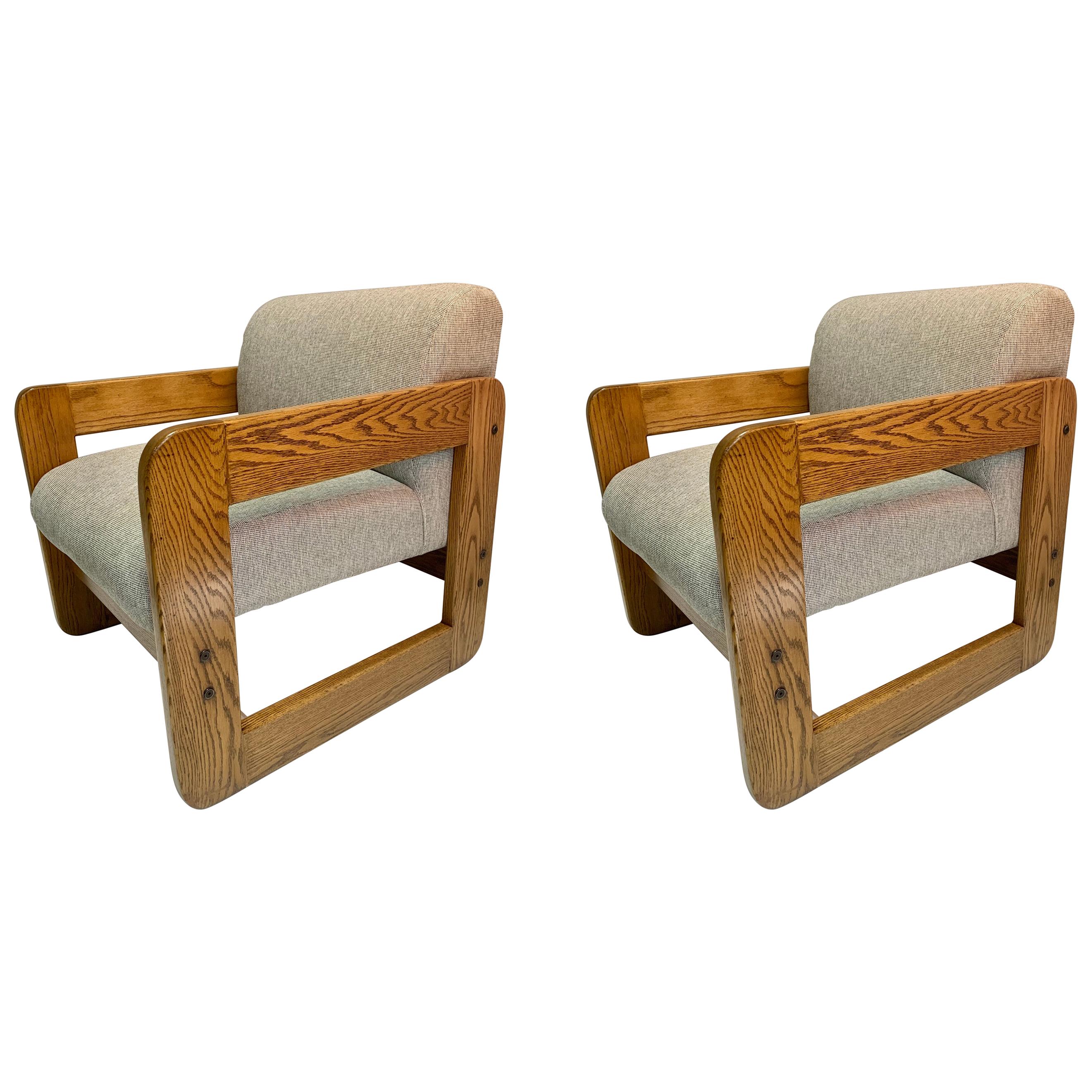 Pair of Armchairs Solid Oak by Unicor