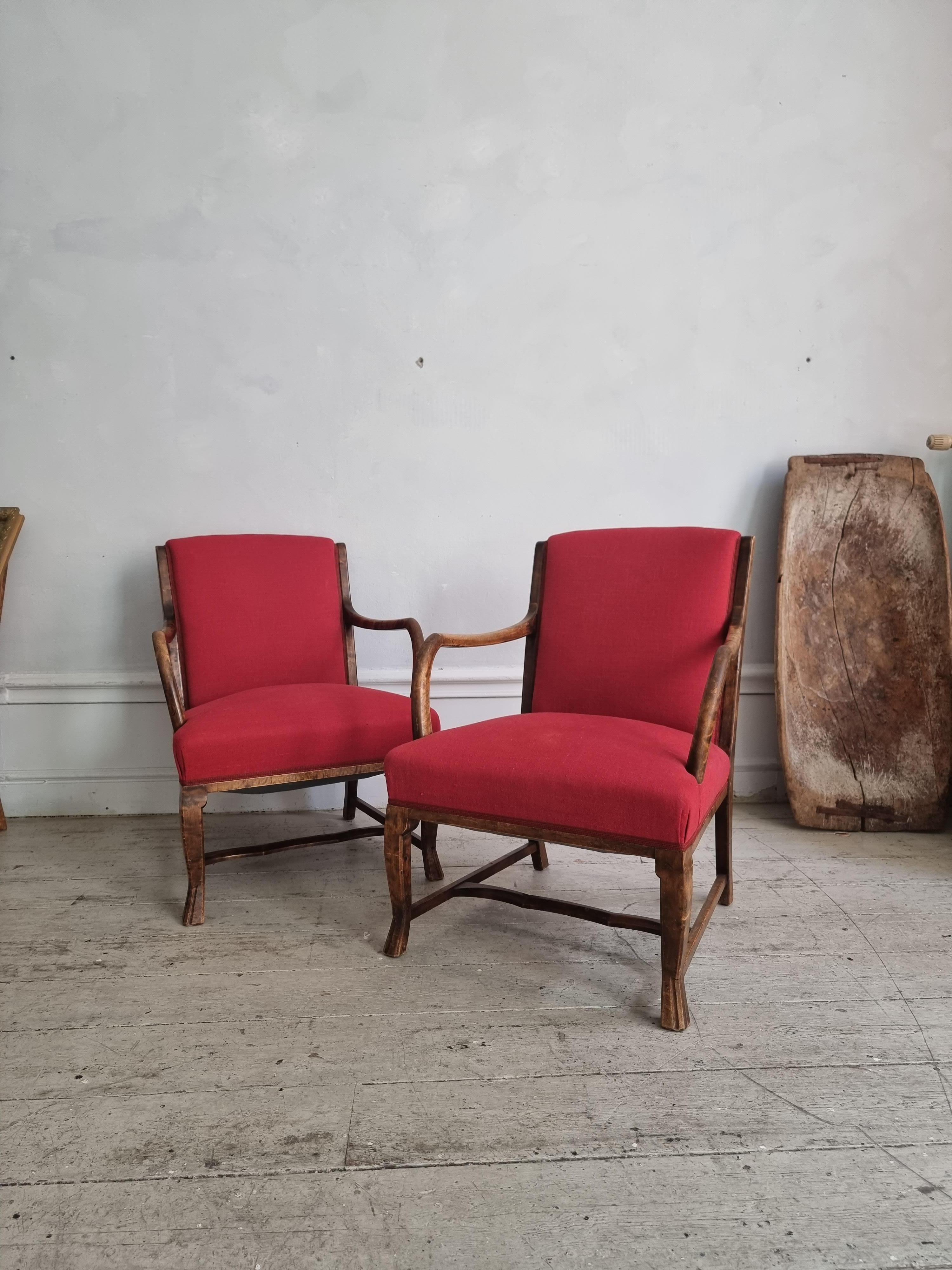 Pair of armchairs, Swedish Grace 1930s For Sale 5
