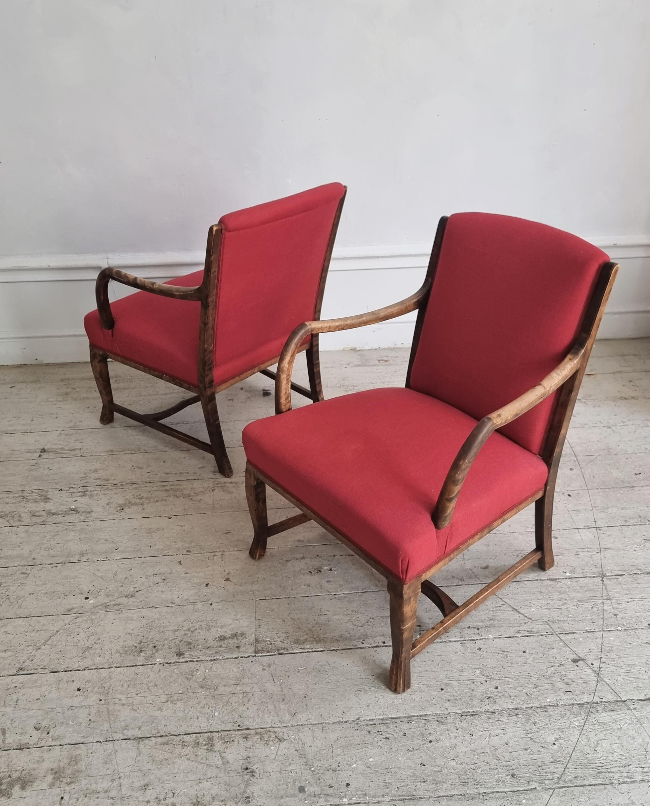Pair of armchairs, Swedish Grace 1930s For Sale 1