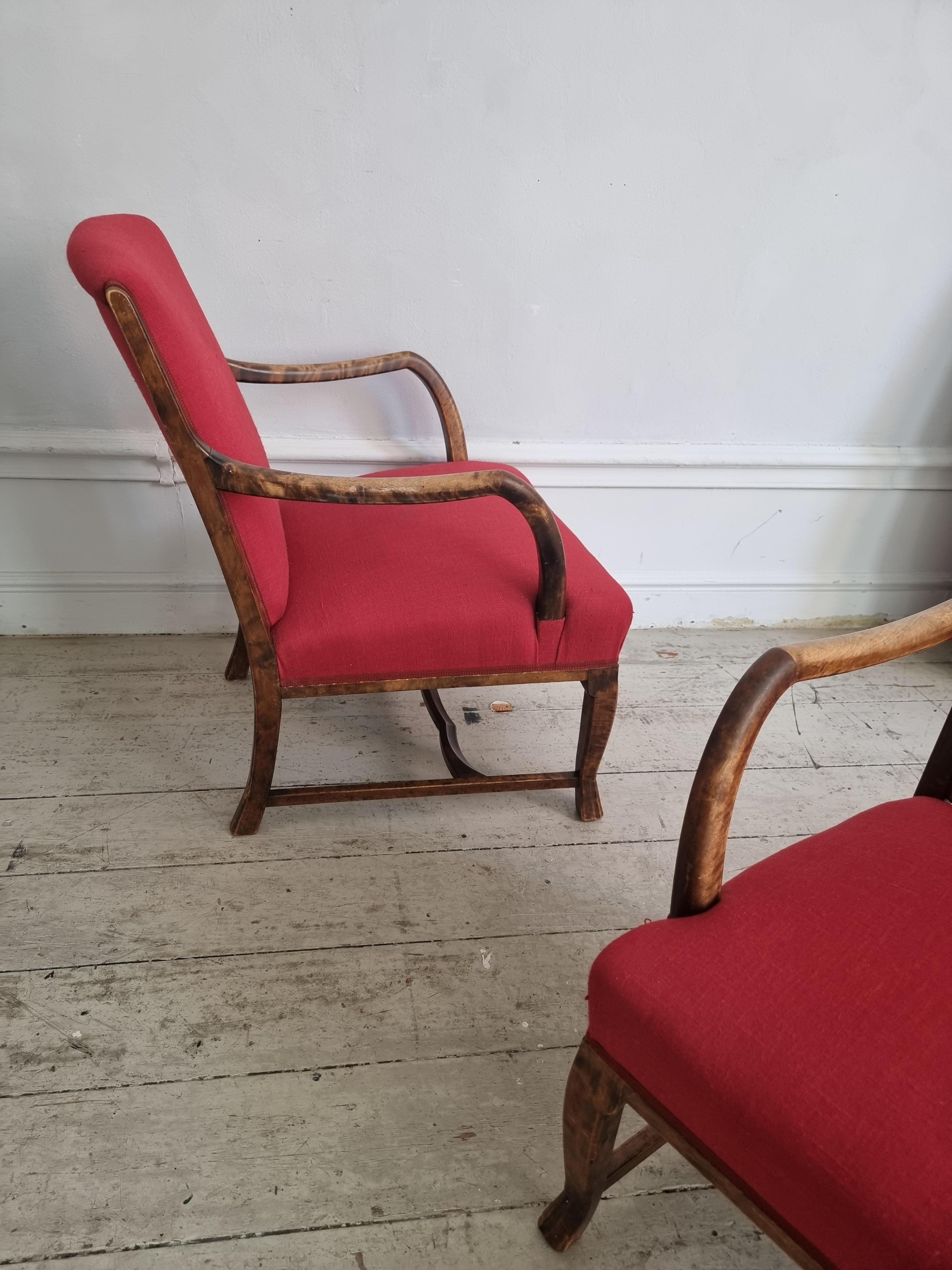Pair of armchairs, Swedish Grace 1930s For Sale 2