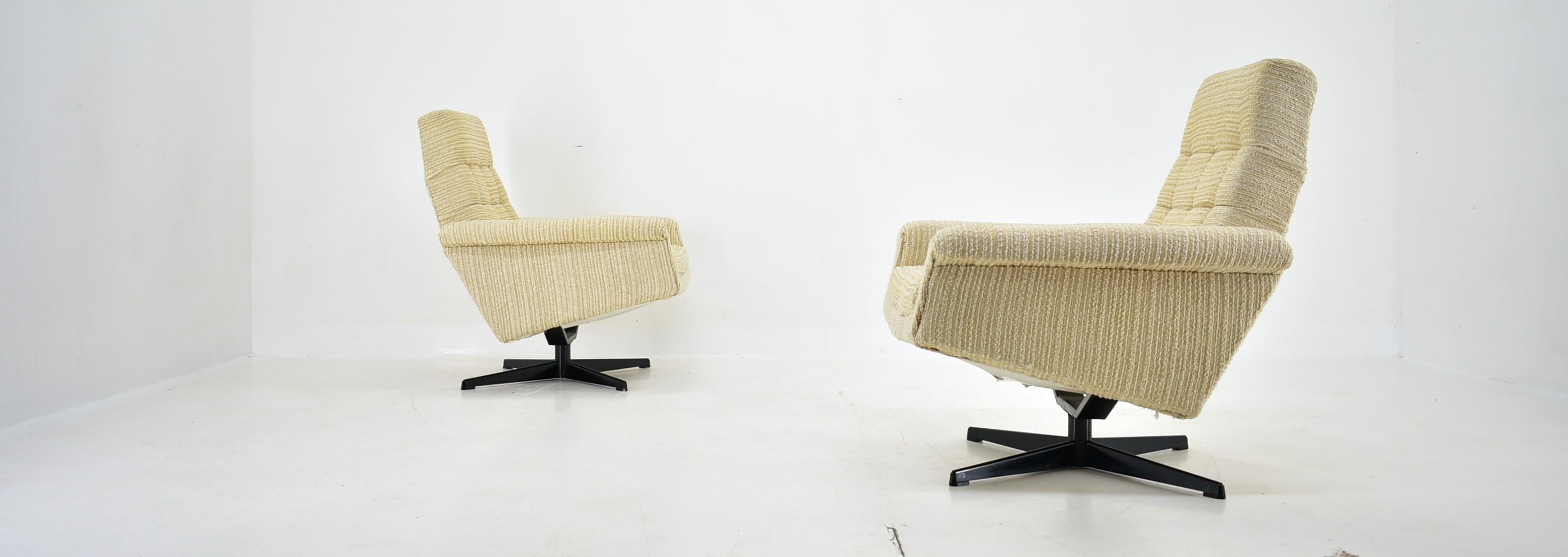 Pair of Armchairs, Tabouret by Morávek a Munzar, 1968s For Sale 9