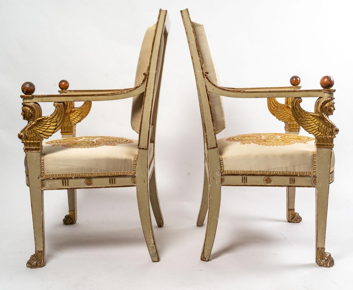 Pair of Armchairs, the First Empire Period, circa 1802 In Good Condition In Saint-Ouen, FR
