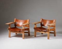 Paar Sessel "The Spanish Chair" Modell 2226 entworfen von Börge Mogensen Oak