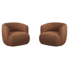 Pareja de Sillones Tapizados en Tela Suave Boucle