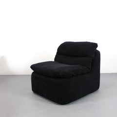 Pair of armchairs upholstered in washable black fabric - Spain - c. 1980