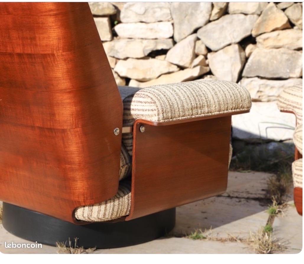 Paire de fauteuils Viborg de Bernard Brunier édité par Coulon dans les 60 Bon état - En vente à Saint-Ouen, FR