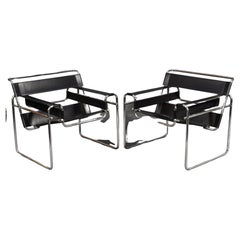Used Pair of "Wassily" Armchairs, Breuer (designer) Knoll (Manufacturer), Circa 1980